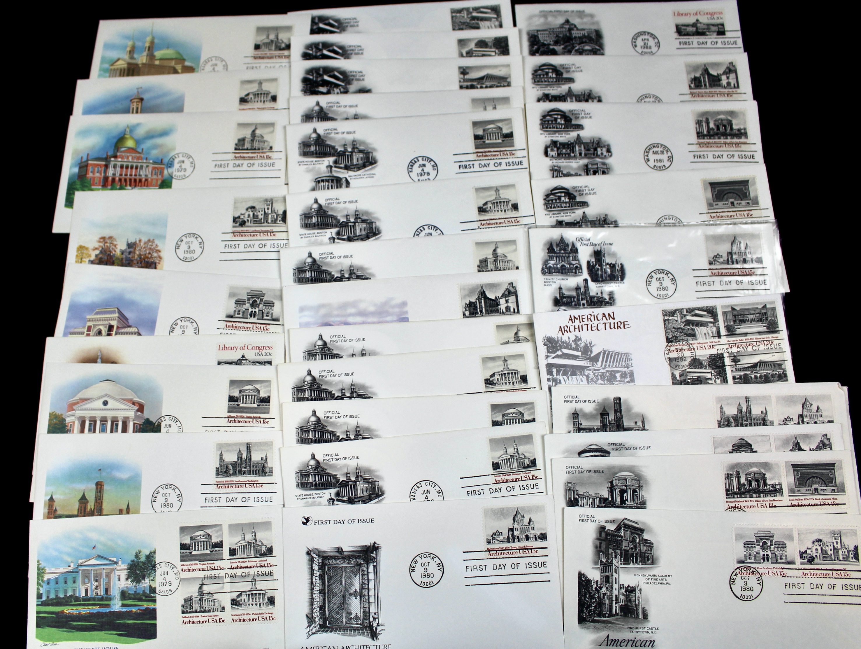 Over 400 U.S. First Day Covers, All with Cachets, All Unaddressed