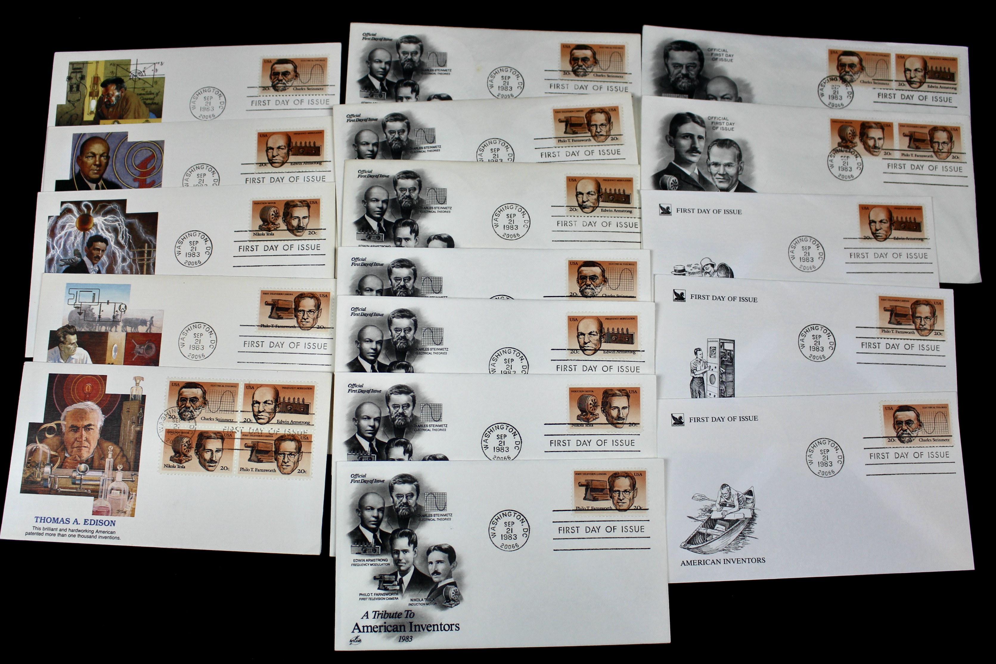 Over 400 U.S. First Day Covers, All with Cachets, All Unaddressed