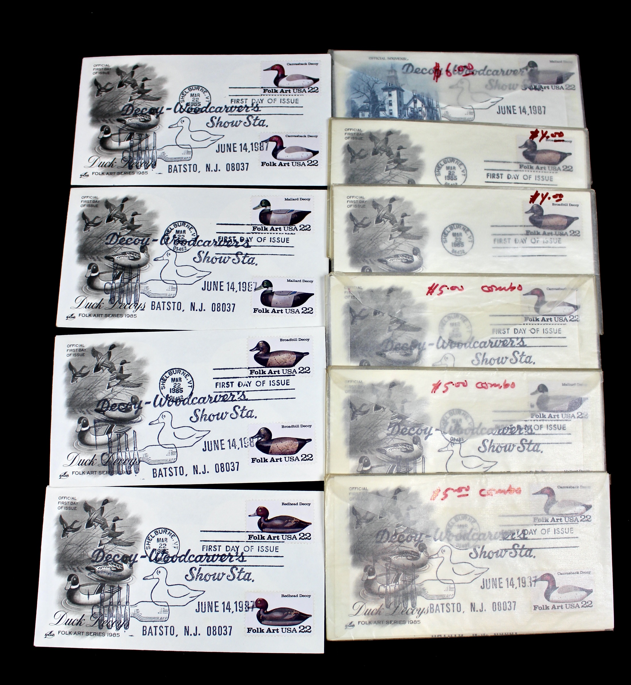 Over 400 U.S. First Day Covers, All with Cachets, All Unaddressed
