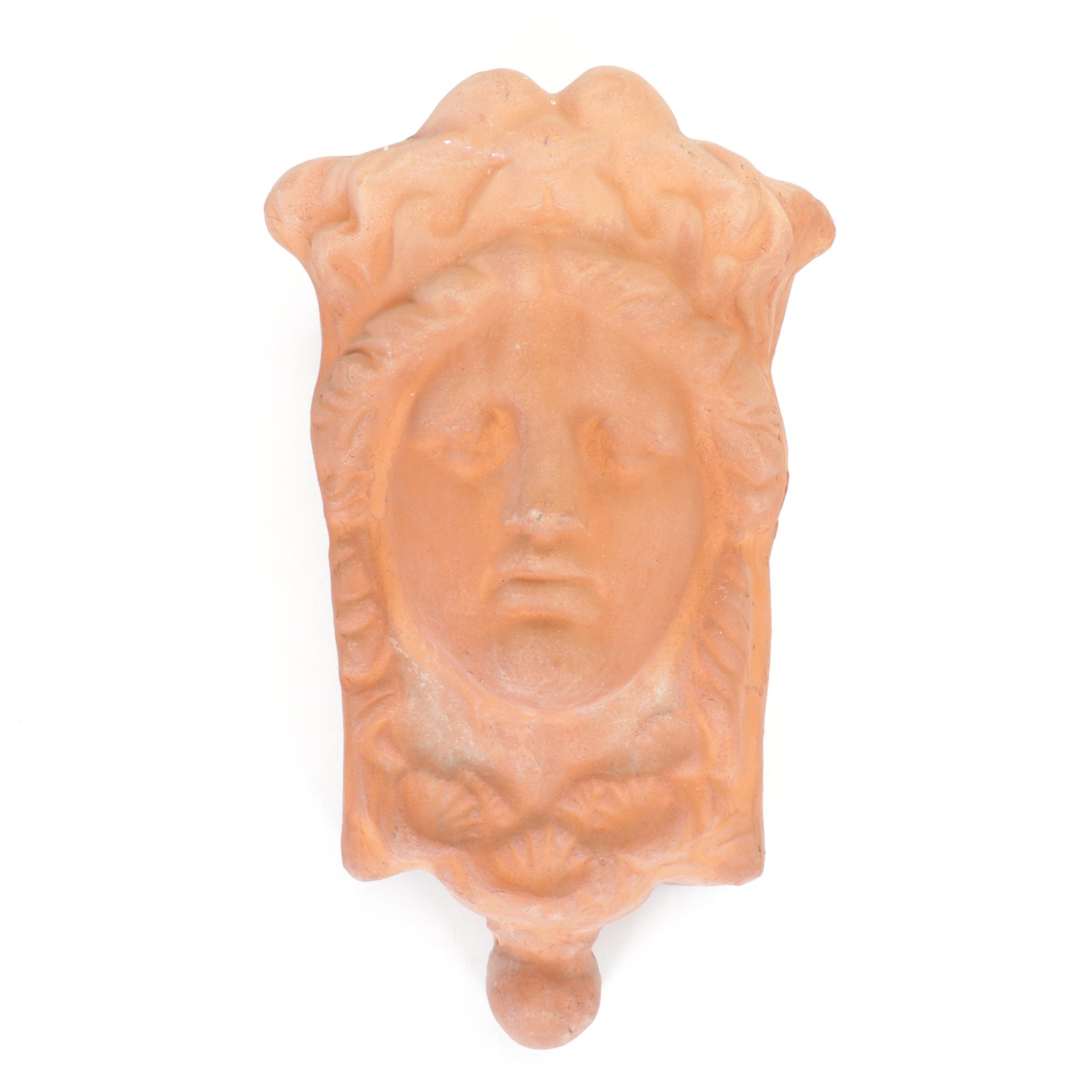 Two Neoclassical Terracotta Figural Wall Hanging Planters