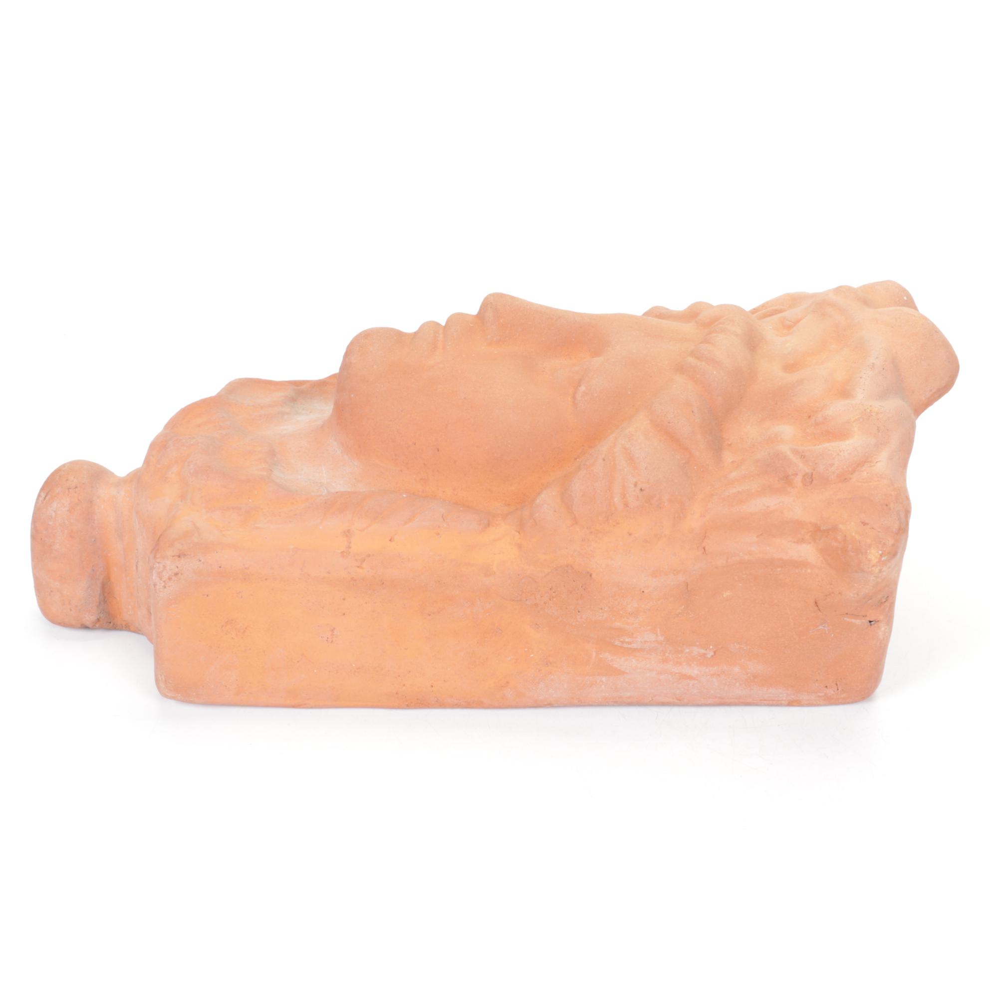 Two Neoclassical Terracotta Figural Wall Hanging Planters