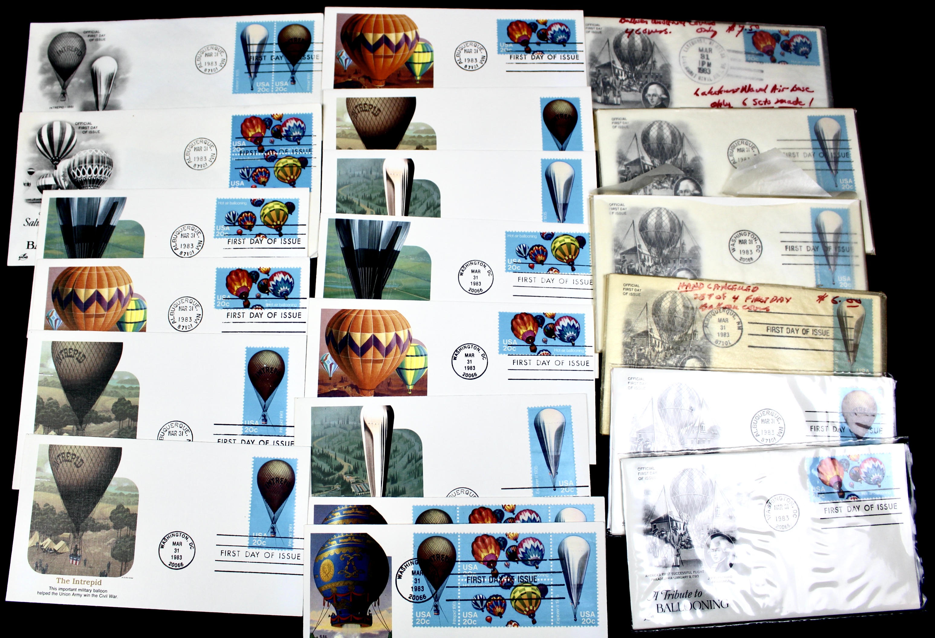 Over 400 U.S. First Day Covers, All with Cachets, All Unaddressed