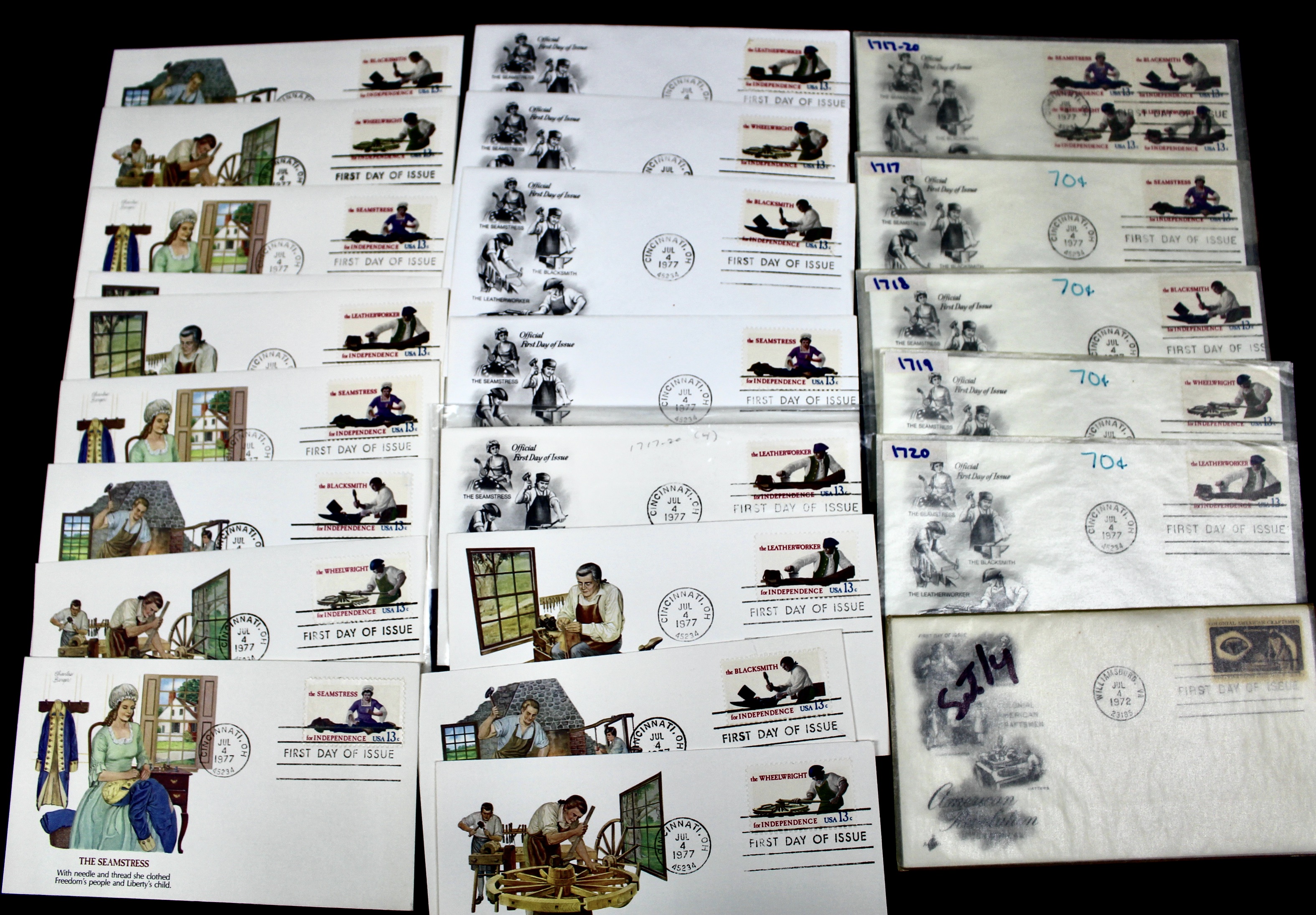 Over 400 U.S. First Day Covers, All with Cachets, All Unaddressed