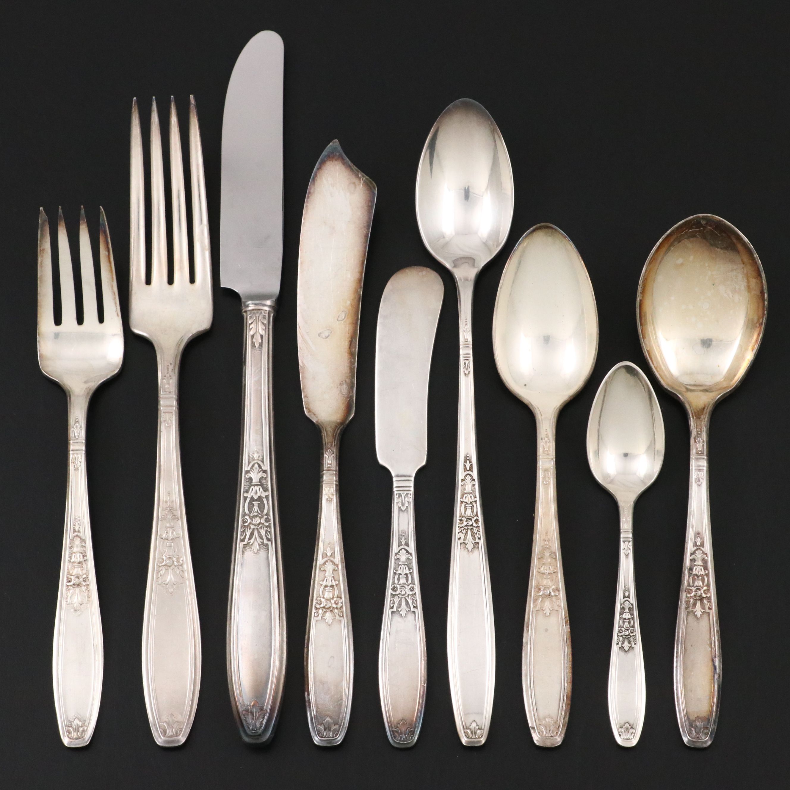 1847 Rogers Bros "Ambassador" Silver Plate Flatware, 20th Century