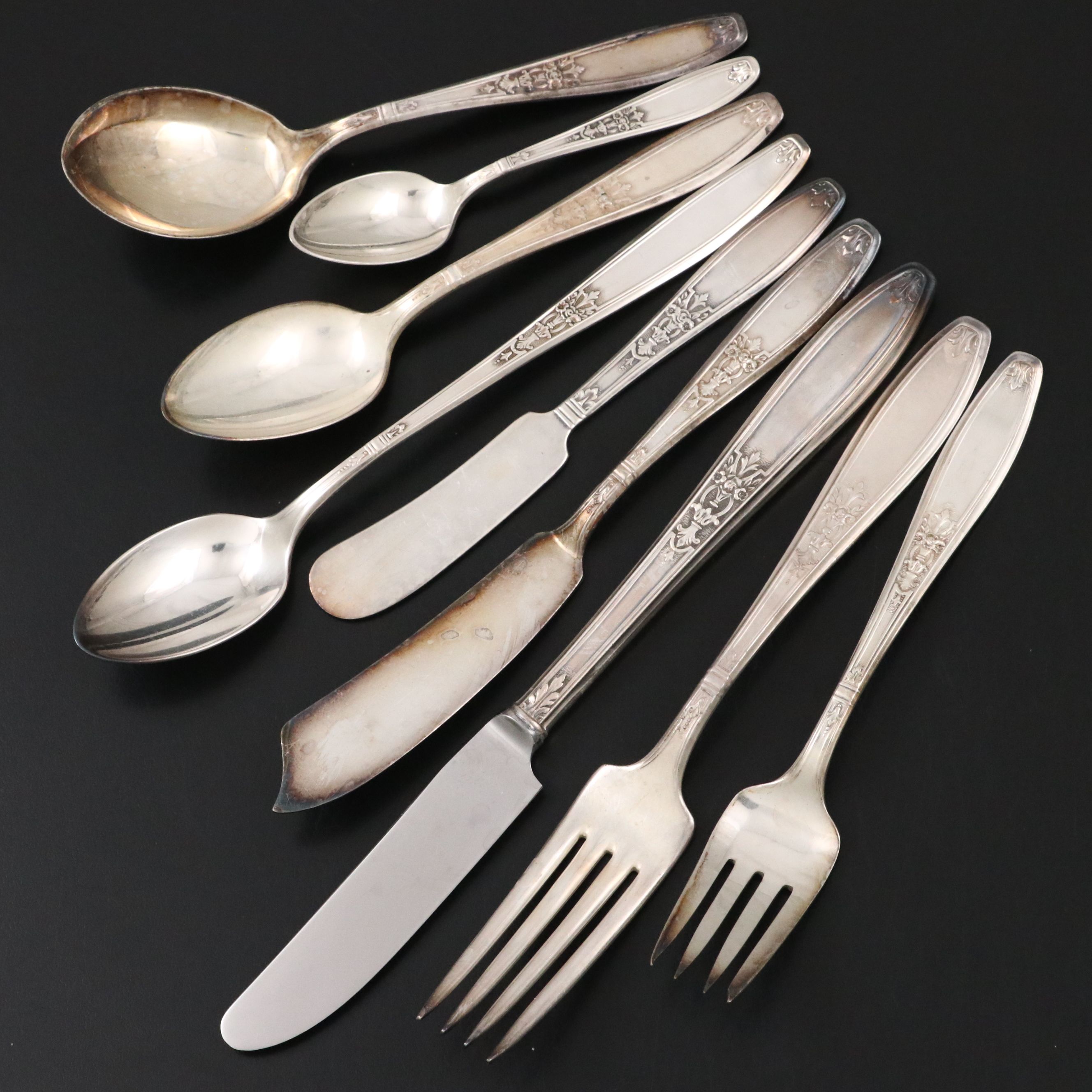 1847 Rogers Bros "Ambassador" Silver Plate Flatware, 20th Century