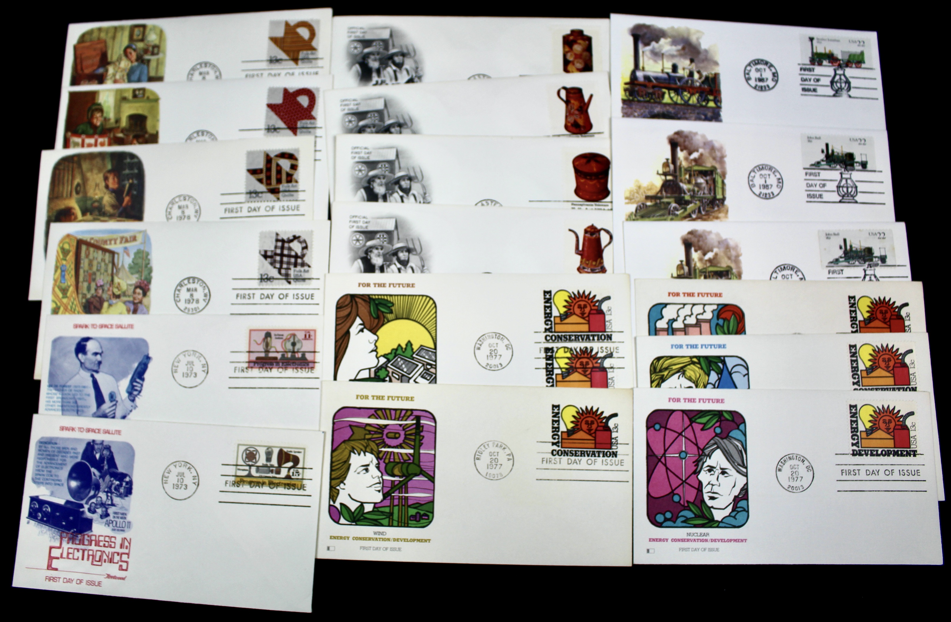 Over 400 U.S. First Day Covers, All with Cachets, All Unaddressed