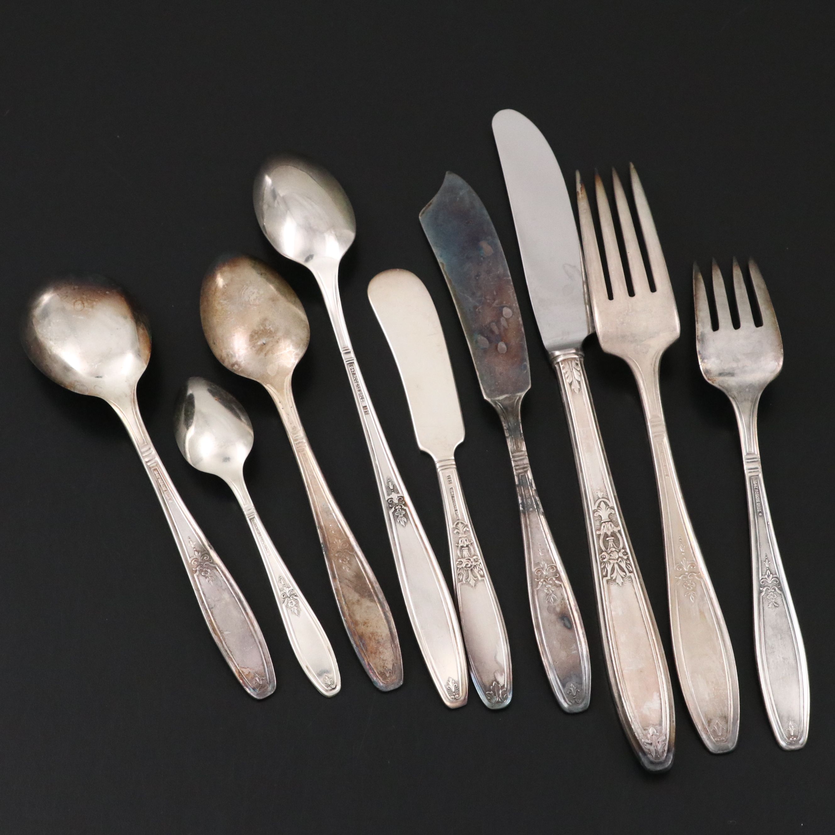 1847 Rogers Bros "Ambassador" Silver Plate Flatware, 20th Century