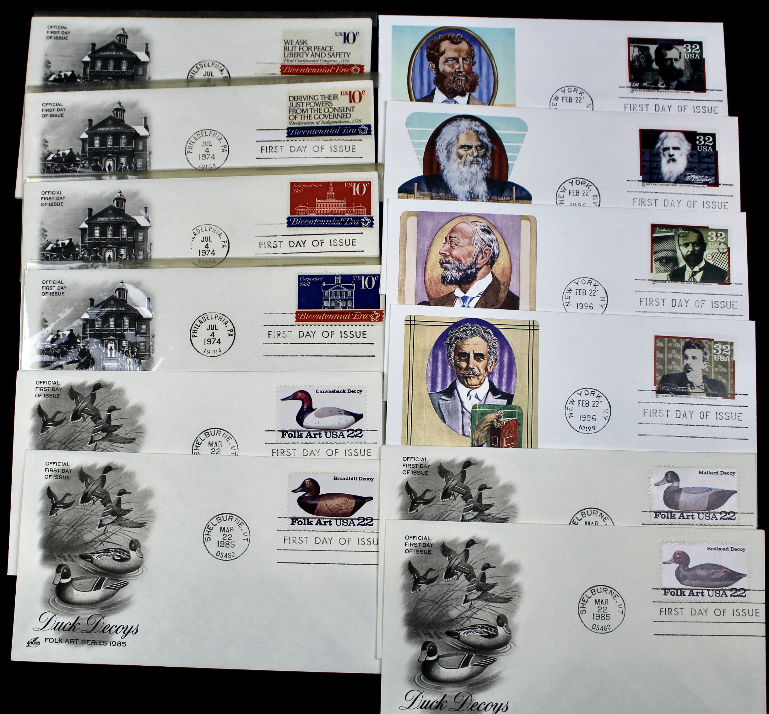 Over 400 U.S. First Day Covers, All with Cachets, All Unaddressed