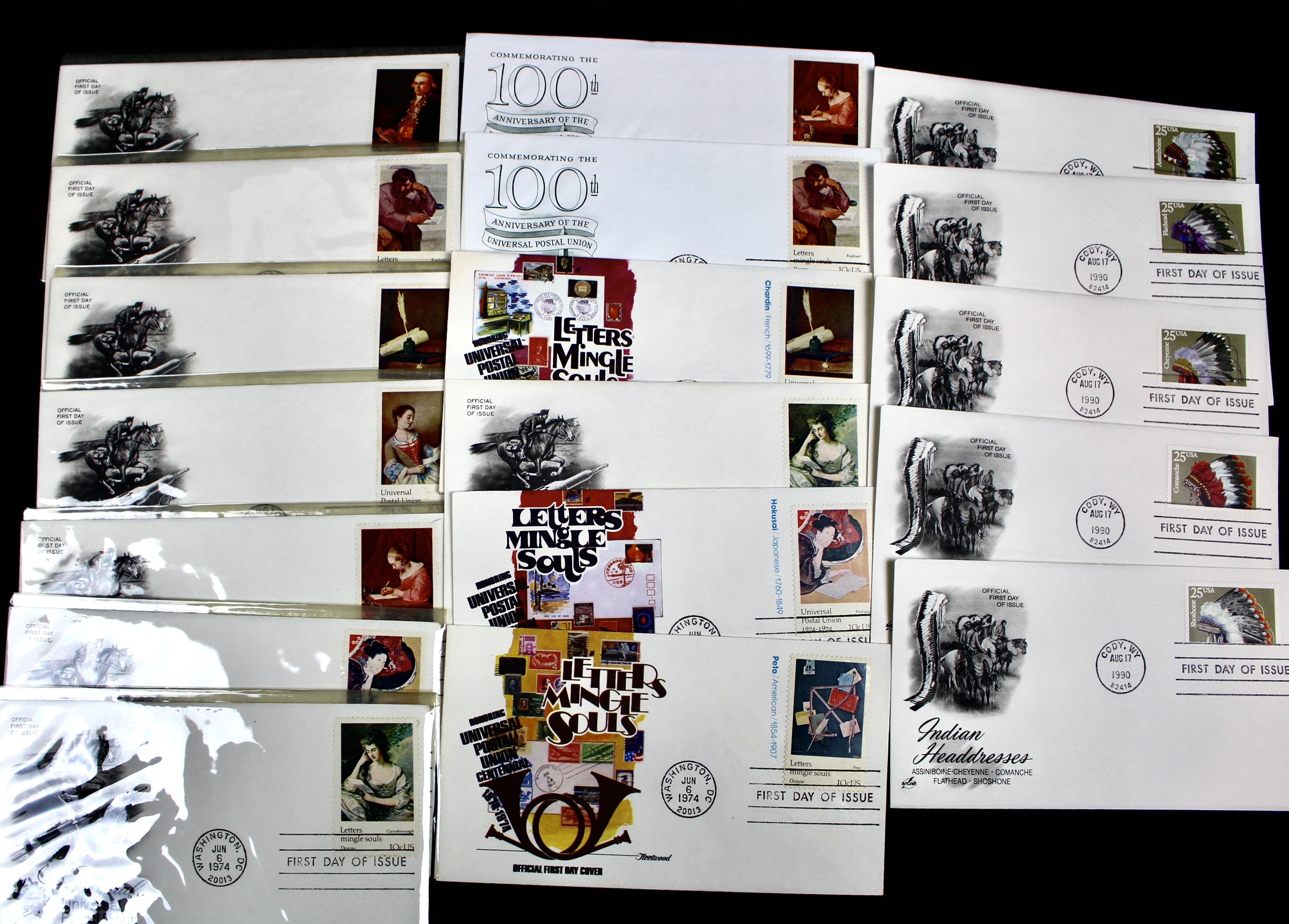 Over 400 U.S. First Day Covers, All with Cachets, All Unaddressed