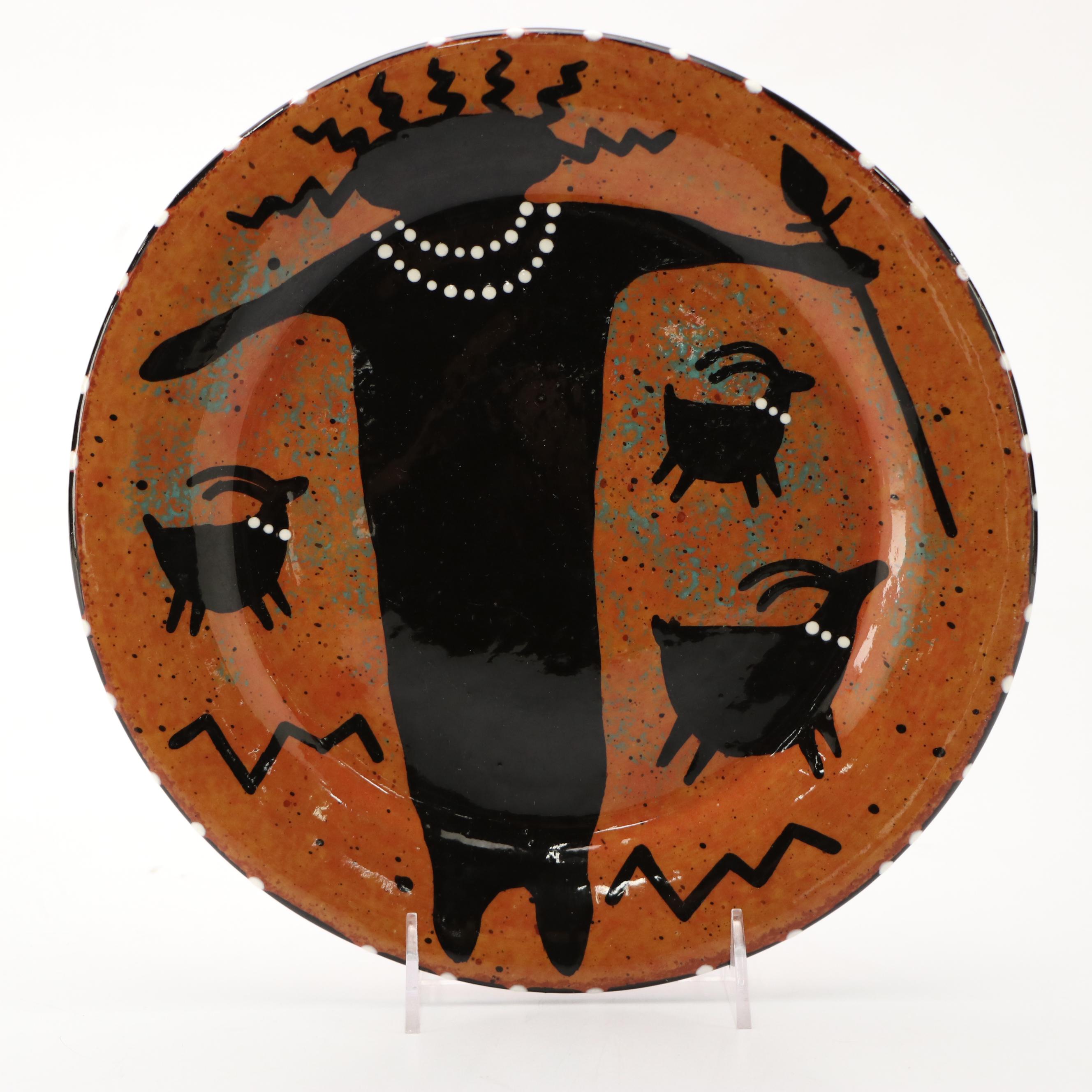 Rob Sanders Southwestern Petroglyph Style and Other Square Ceramic Plates