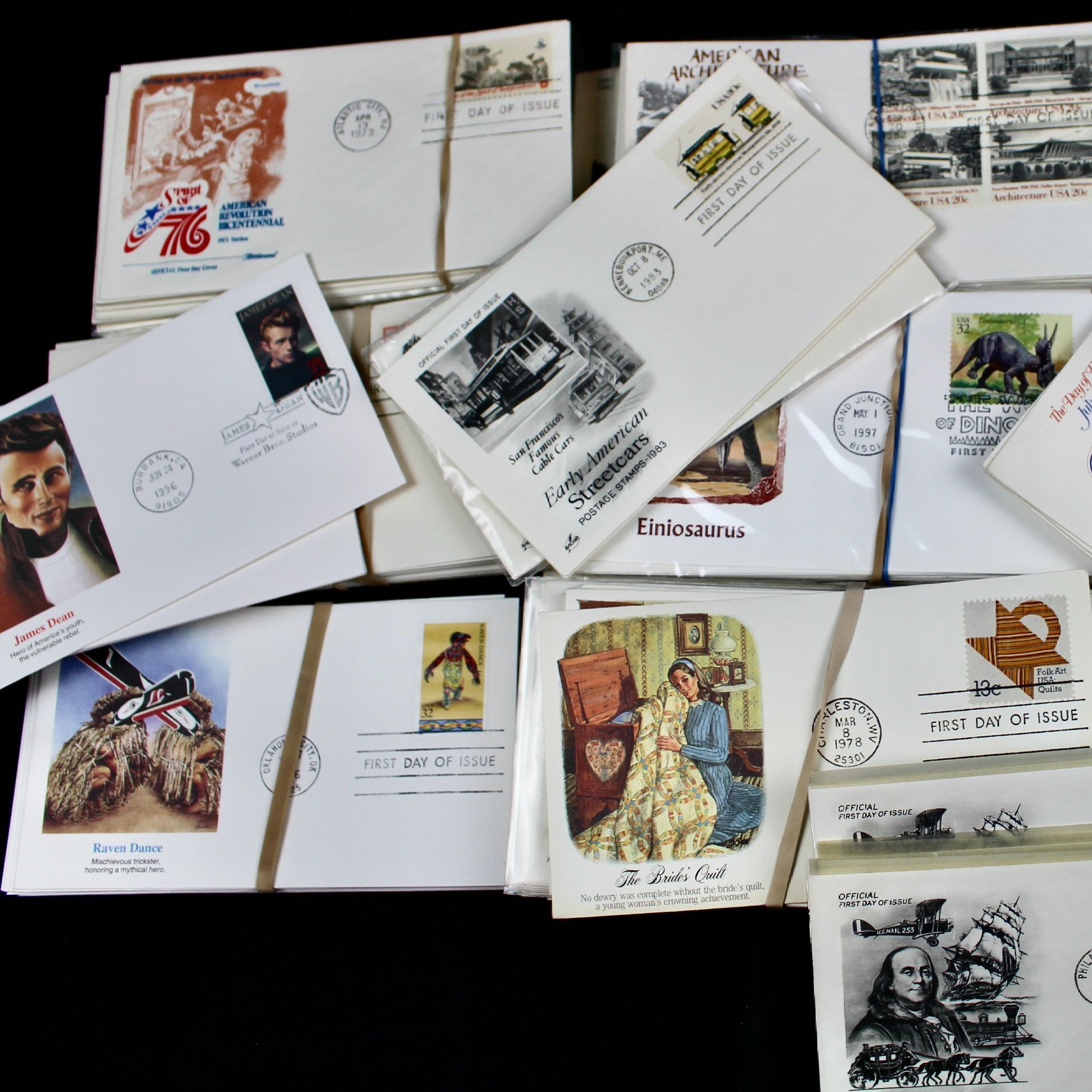 Over 400 U.S. First Day Covers, All with Cachets, All Unaddressed