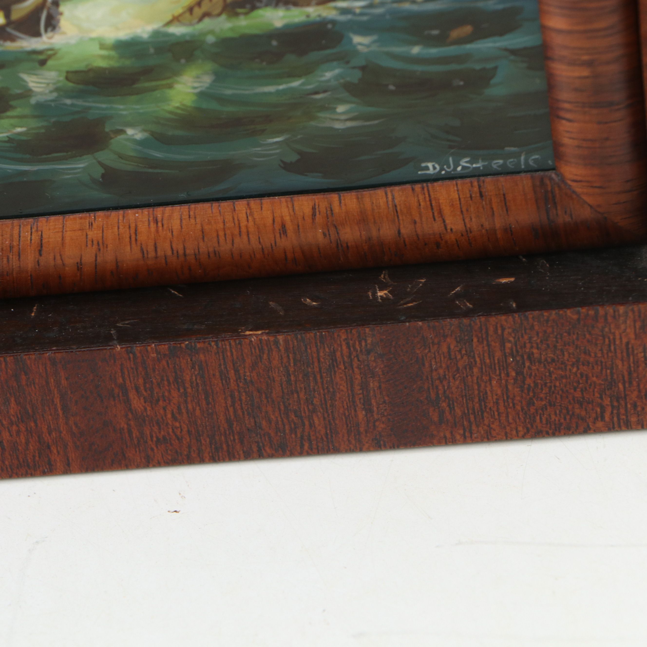 Daniel Pratt & Sons Beehive Mantel Clock with Reverse Painted Glass Panel