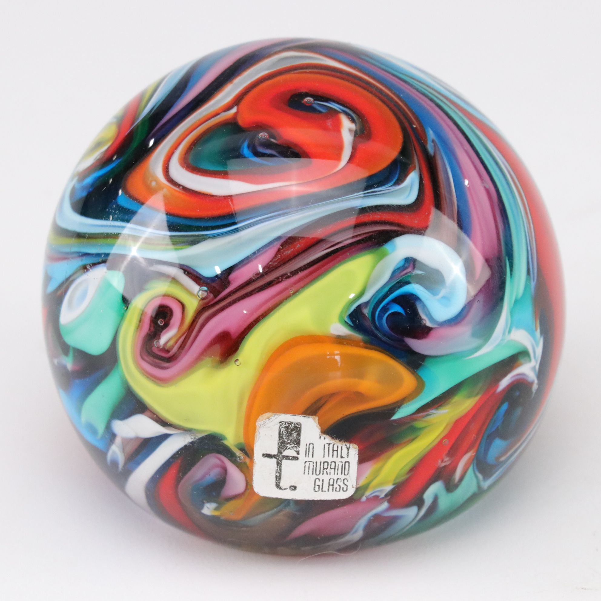 Italian Murano Millefiori and Spiral Swirl Glass Paperweights with John Deacons