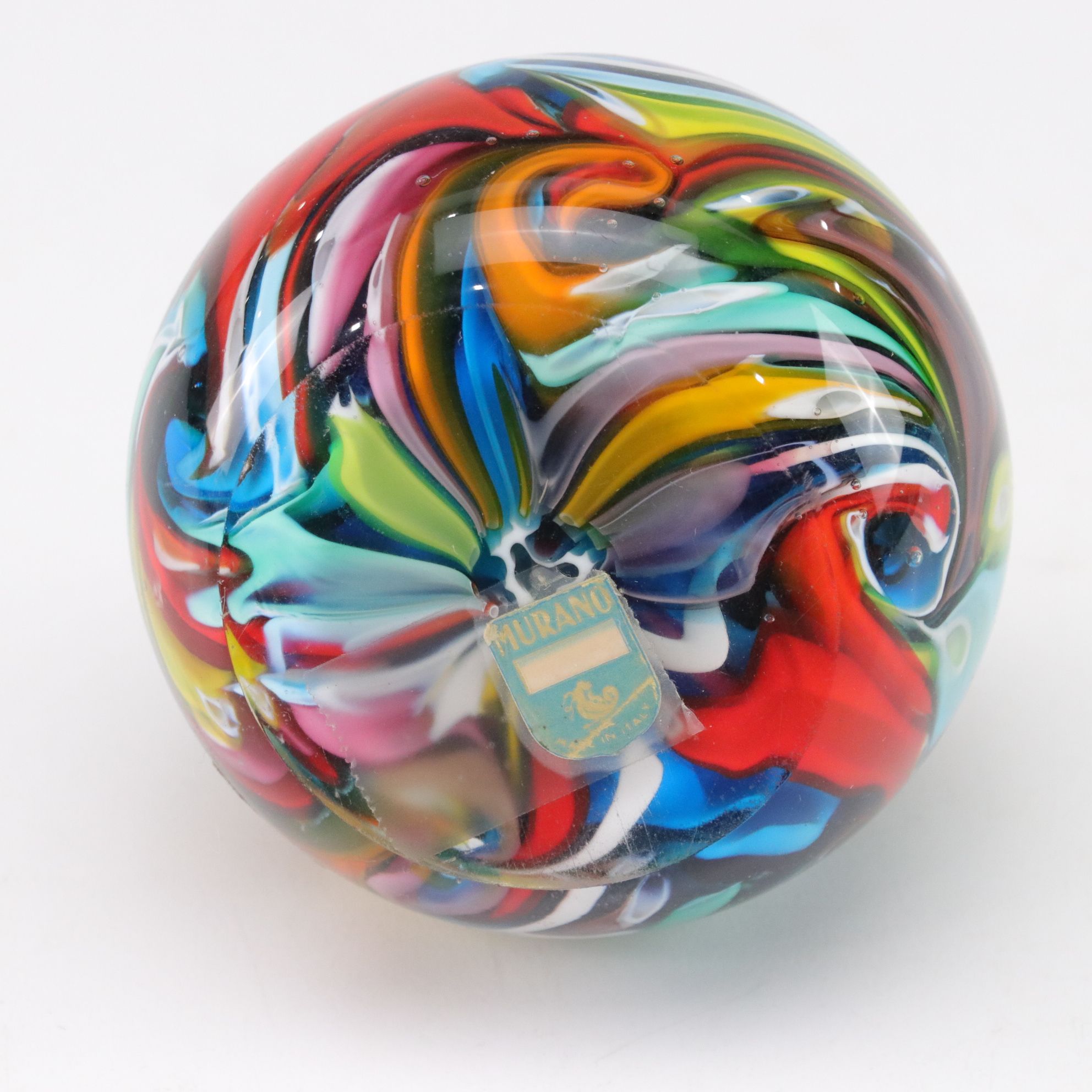 Italian Murano Millefiori and Spiral Swirl Glass Paperweights with John Deacons