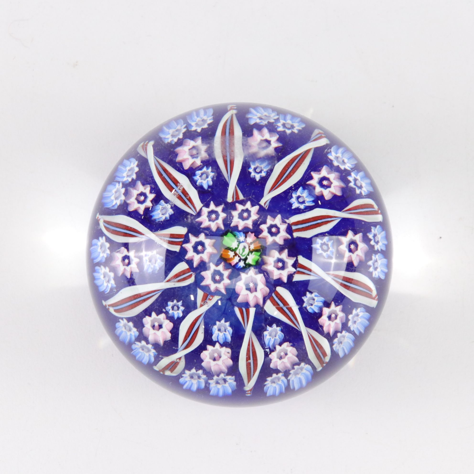 Italian Murano Millefiori and Spiral Swirl Glass Paperweights with John Deacons