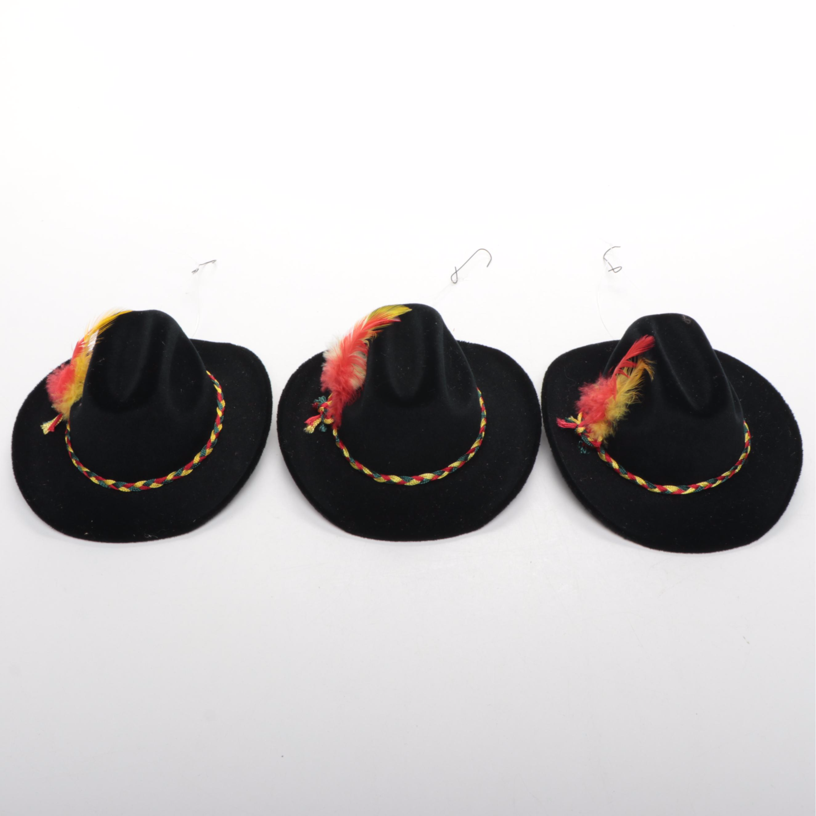 Dept. 56 Rodeo Hat Company Felt Christmas Tree Ornaments