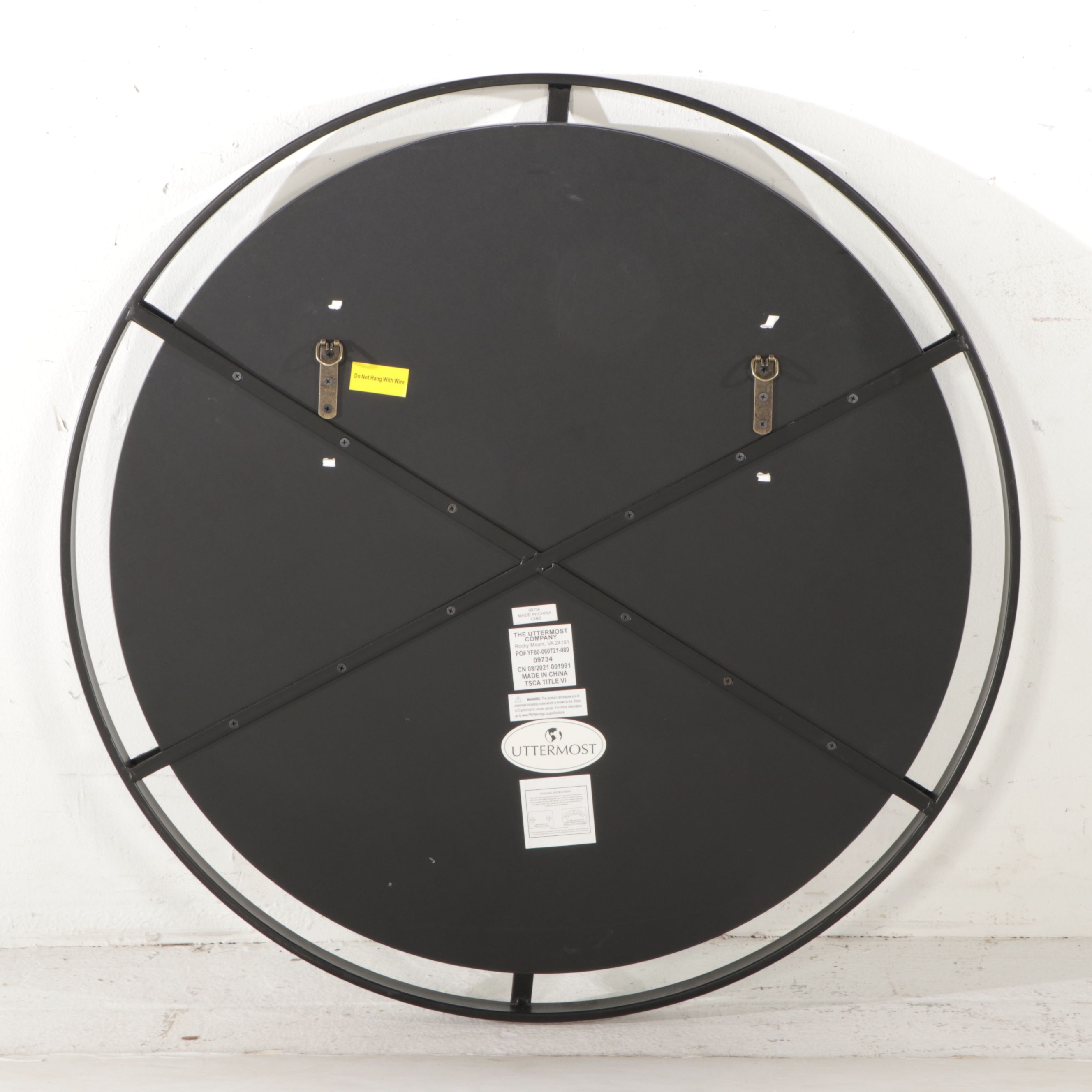 Uttermost Contemporary Black Metal Framed Wall Mirror