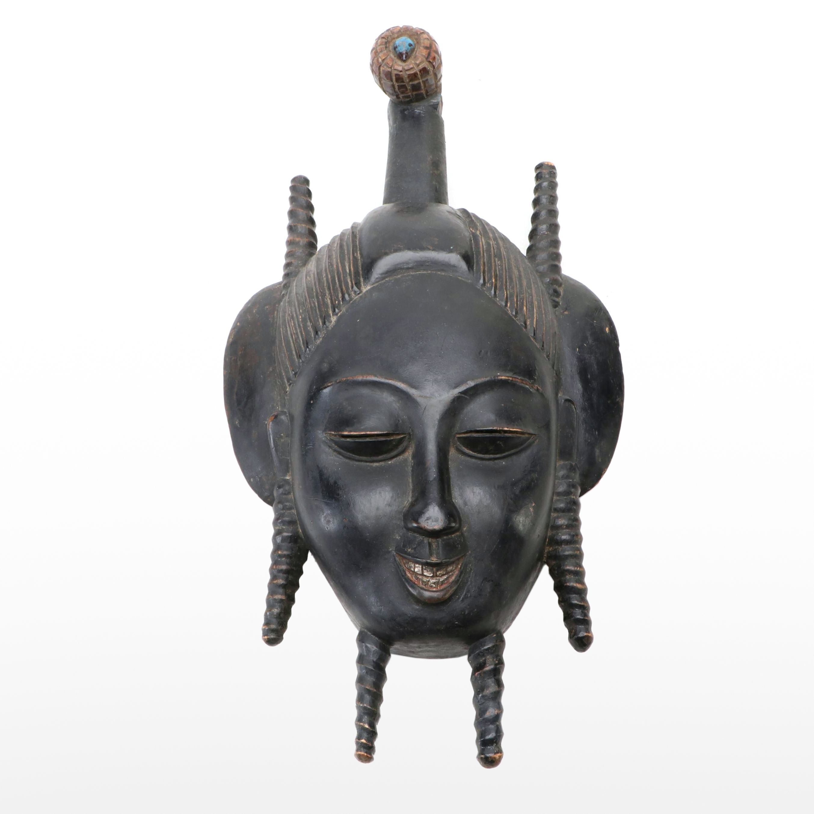 West African Ivory Coast Yohure Io Funereal Male Spirit Mask