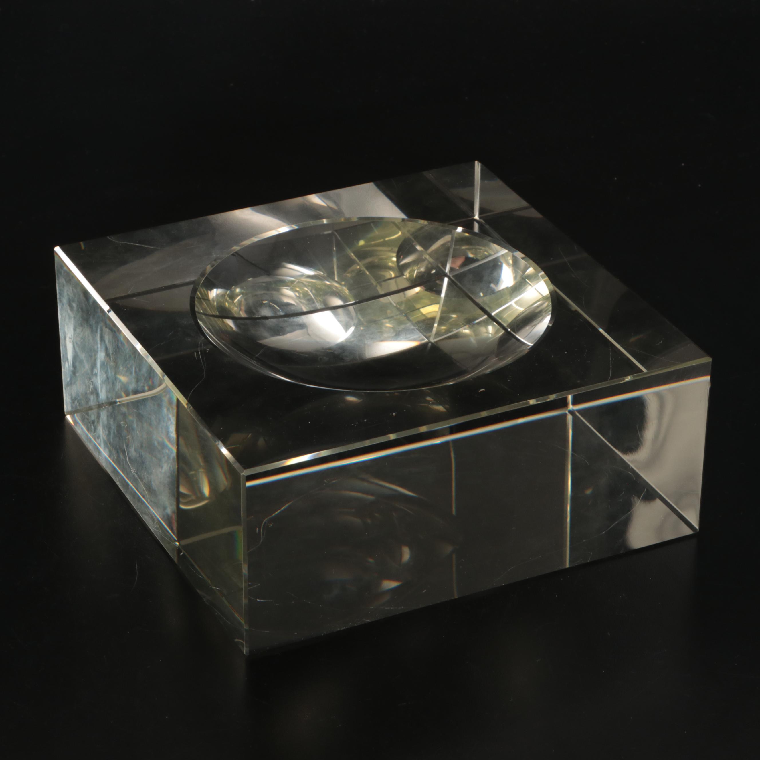 Designer Series "Grace Spot" Acrylic Slab and Metal Frame Side Table