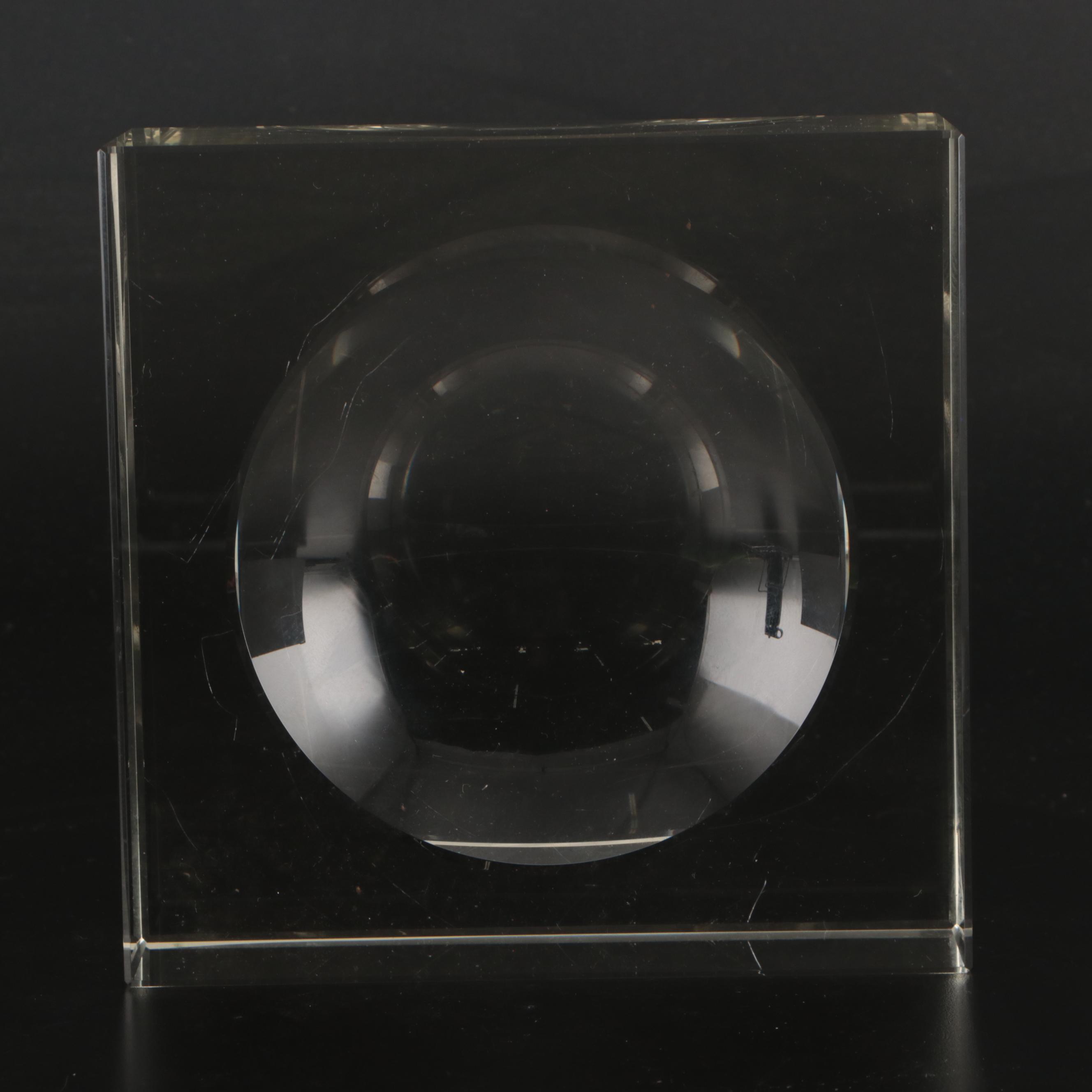 Designer Series "Grace Spot" Acrylic Slab and Metal Frame Side Table