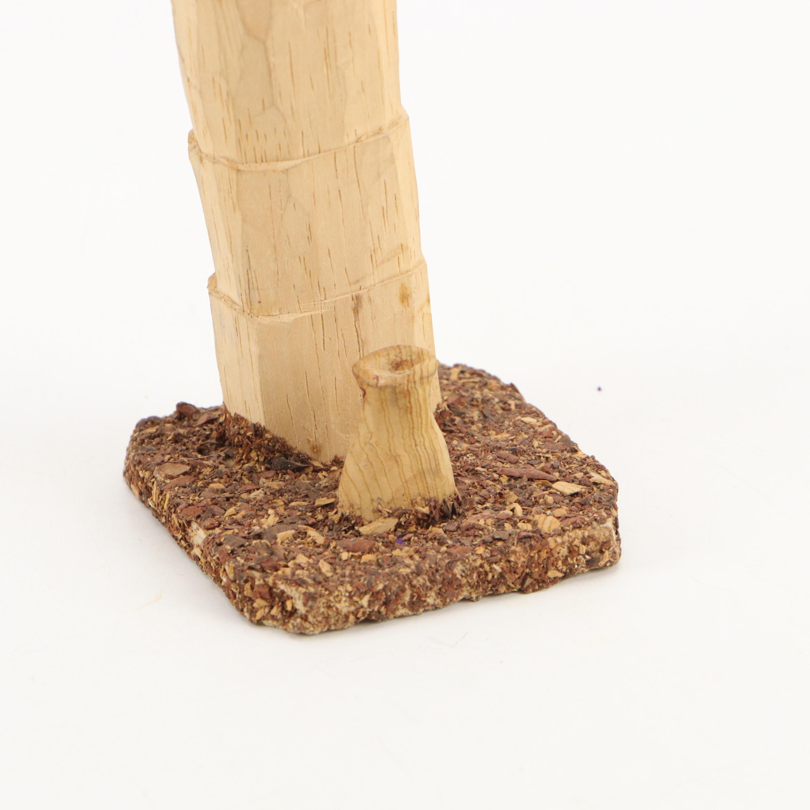 Nigerian Carved Wood Coconut Harvesting Figure