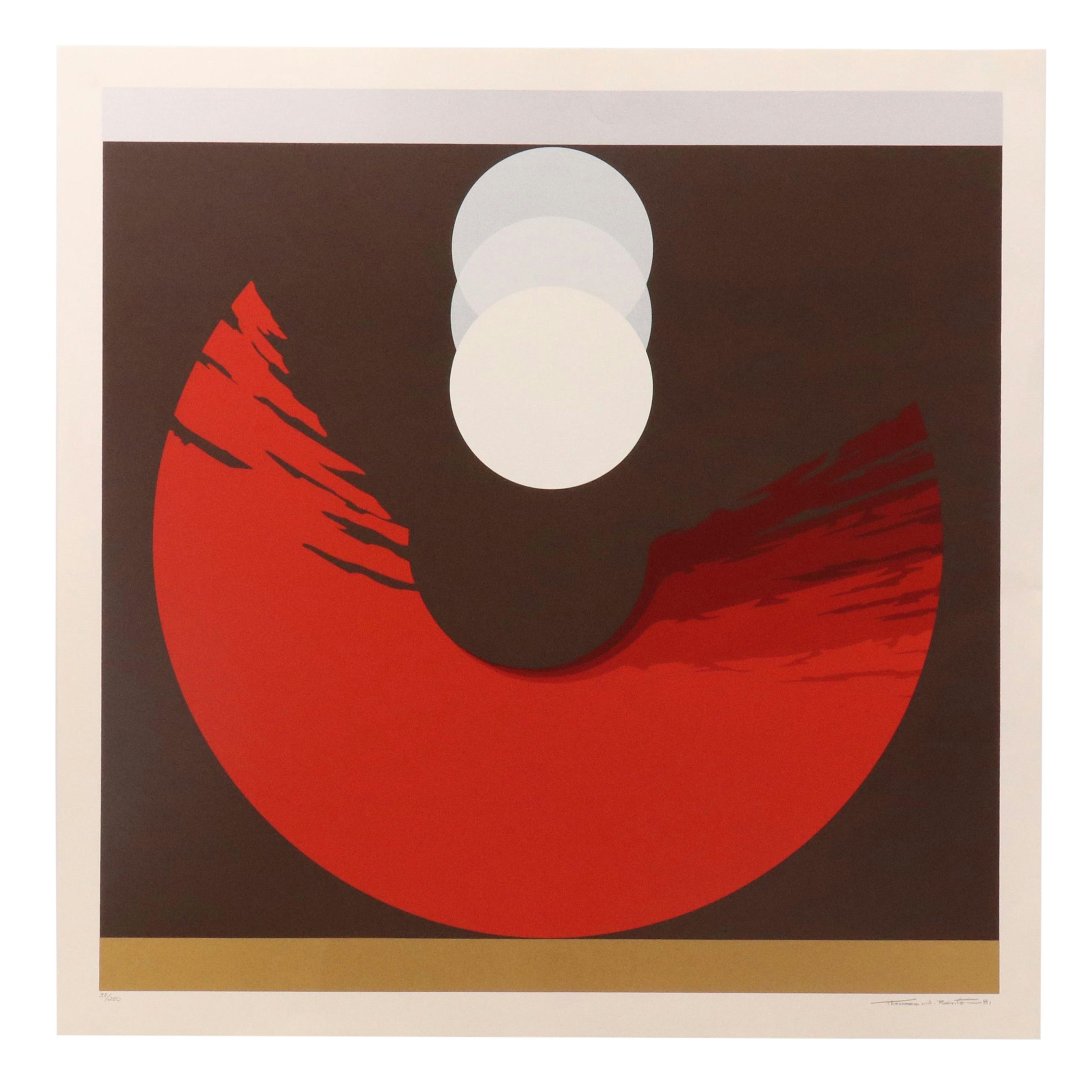 Thomas Whelan Benton Abstract Serigraph "Evolution Series – Red," 1981