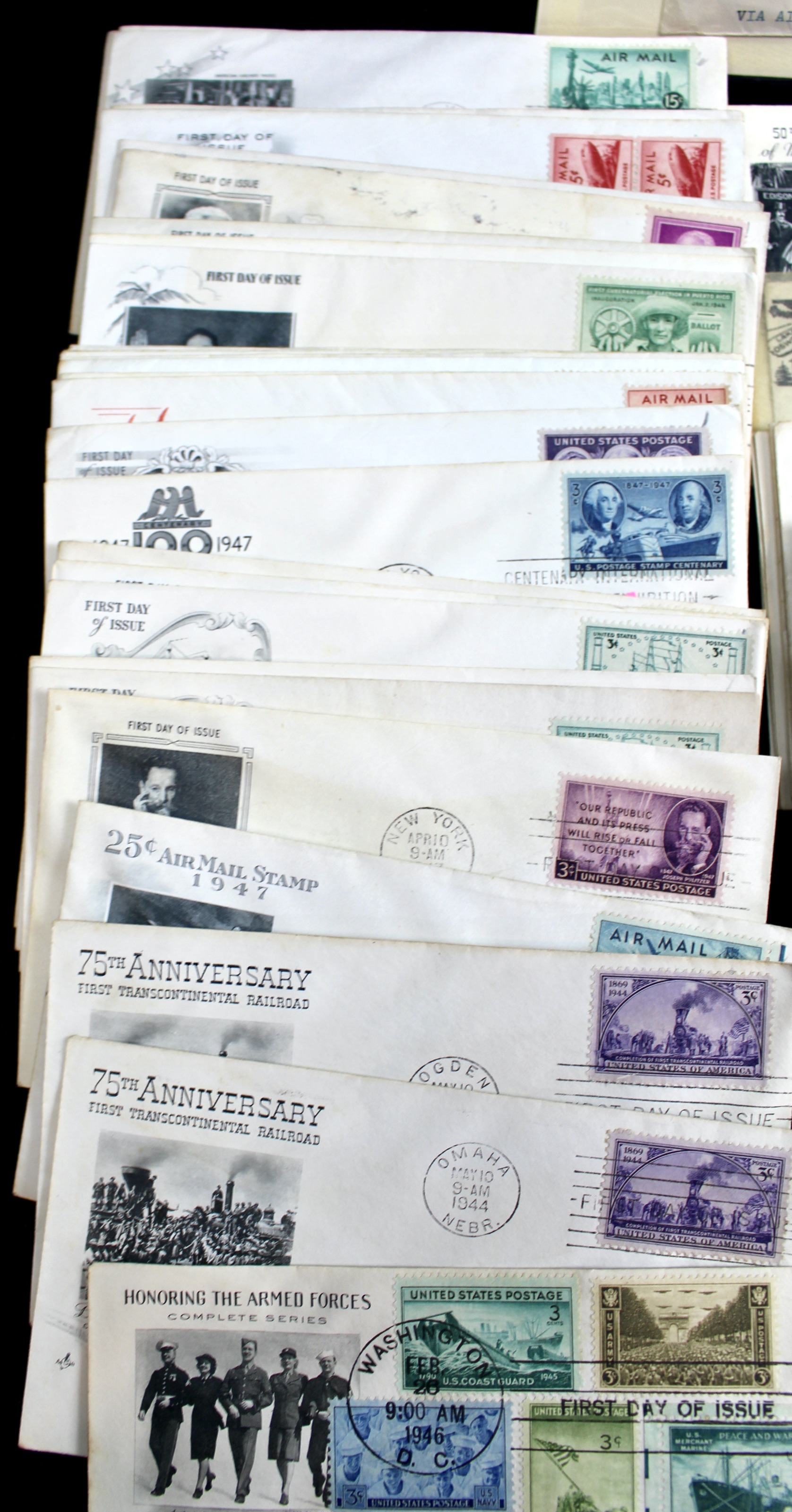 Over 270 Earlier U.S. First Day Covers, 1937 to 1949
