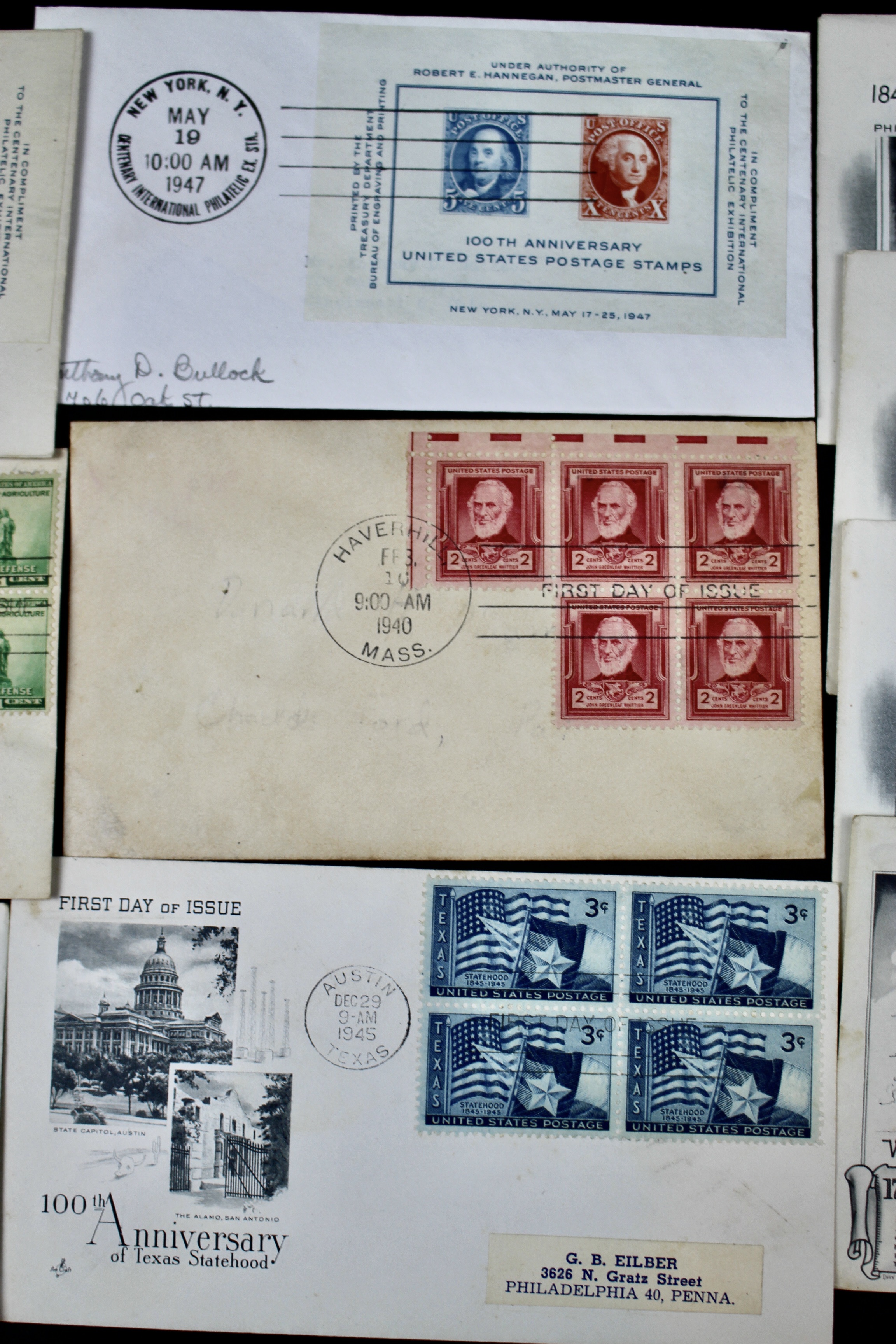 Over 270 Earlier U.S. First Day Covers, 1937 to 1949