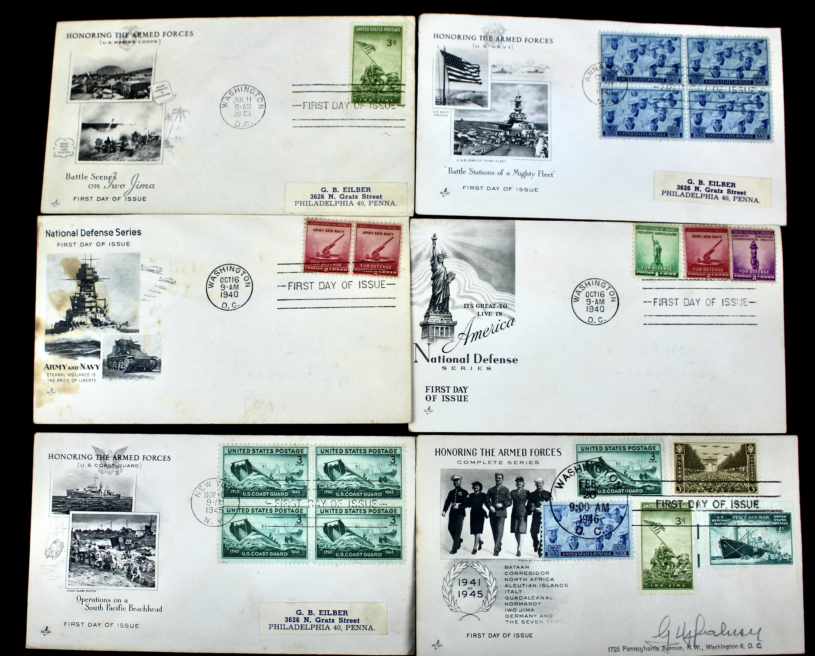 Over 270 Earlier U.S. First Day Covers, 1937 to 1949