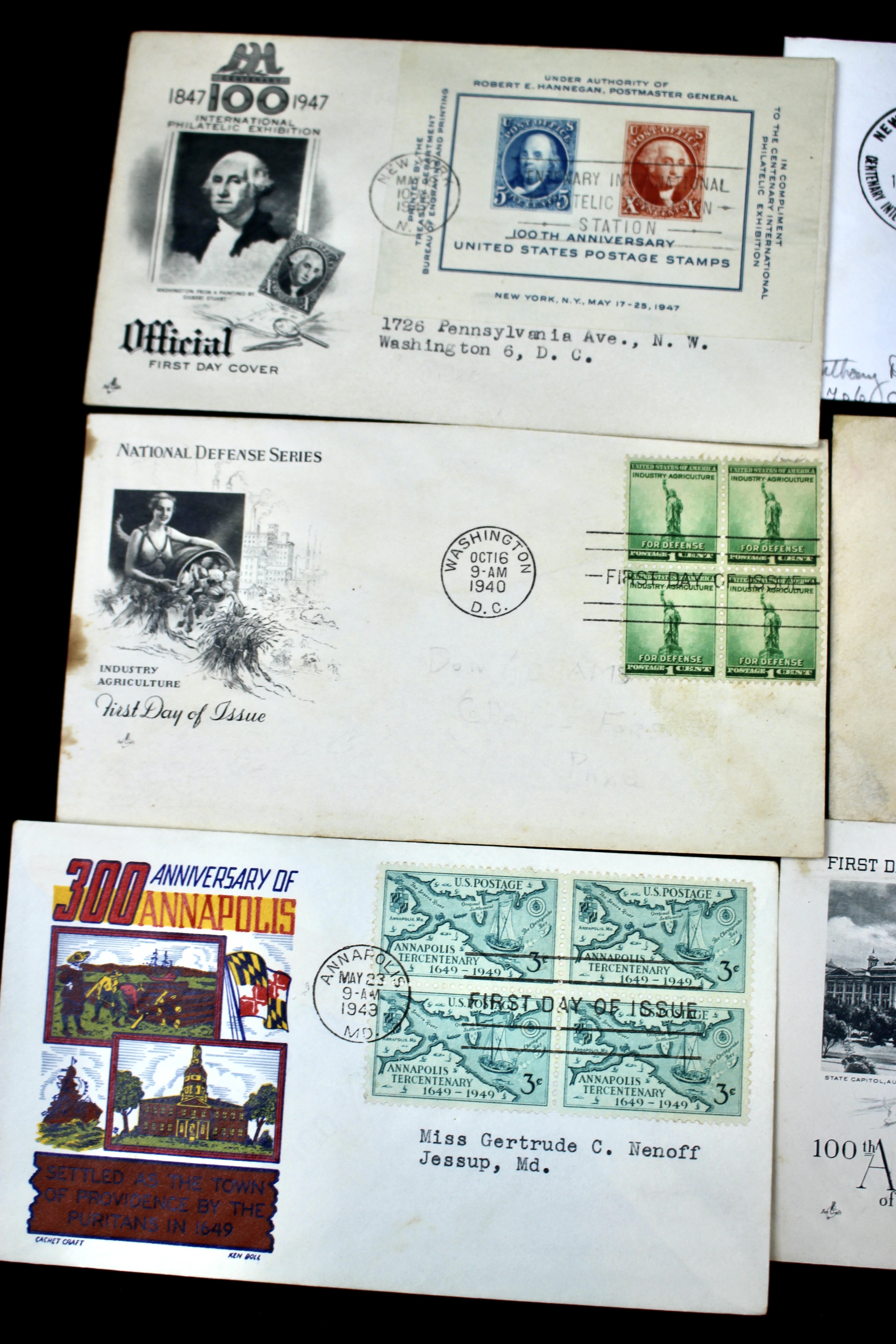 Over 270 Earlier U.S. First Day Covers, 1937 to 1949