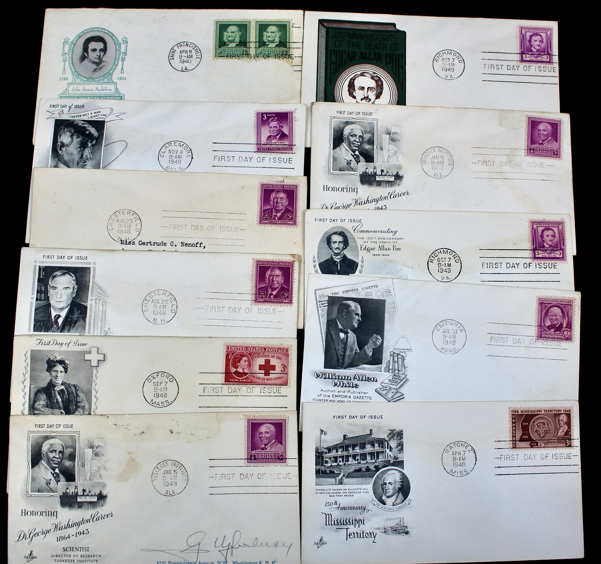Over 270 Earlier U.S. First Day Covers, 1937 to 1949