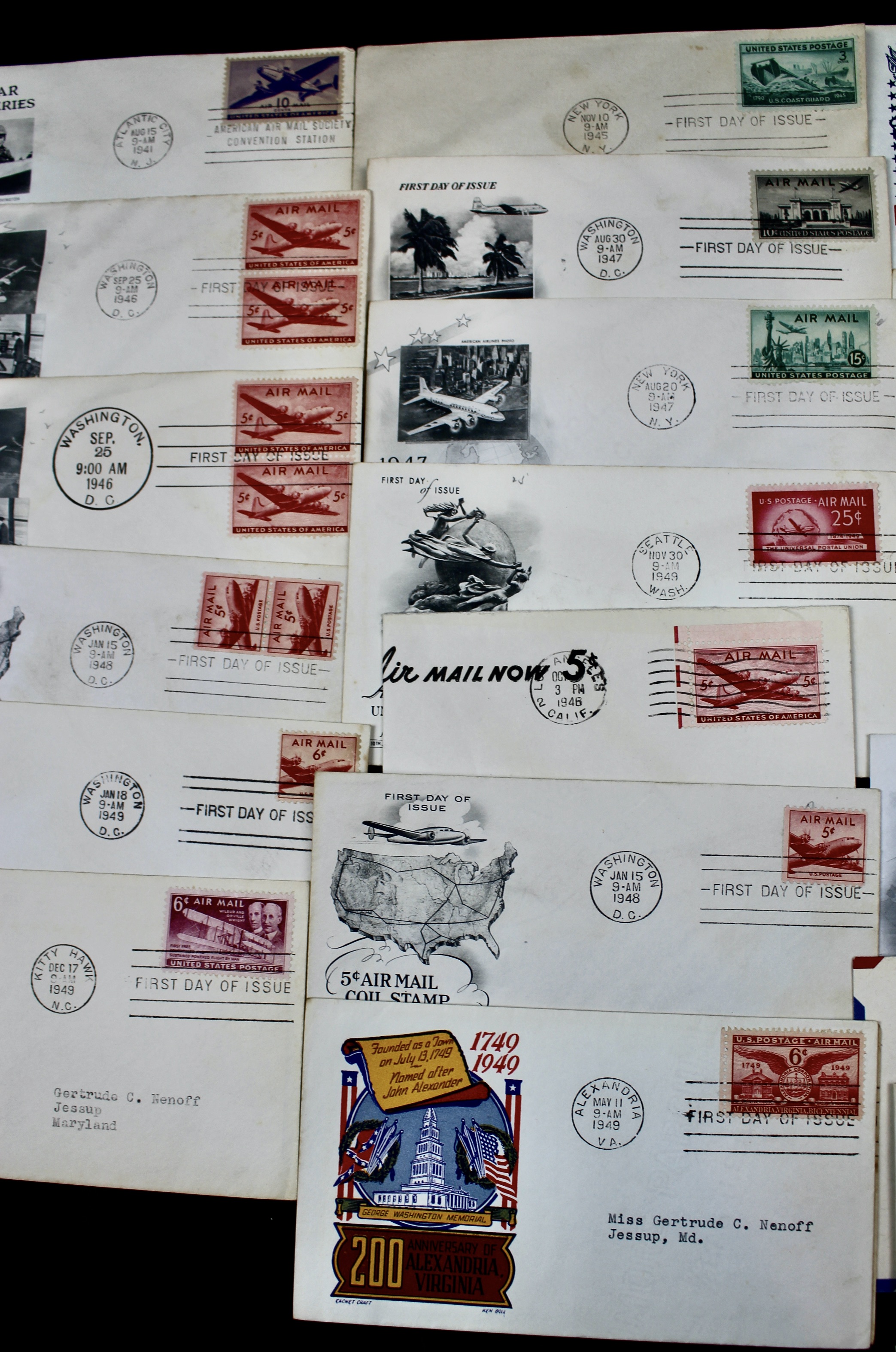 Over 270 Earlier U.S. First Day Covers, 1937 to 1949