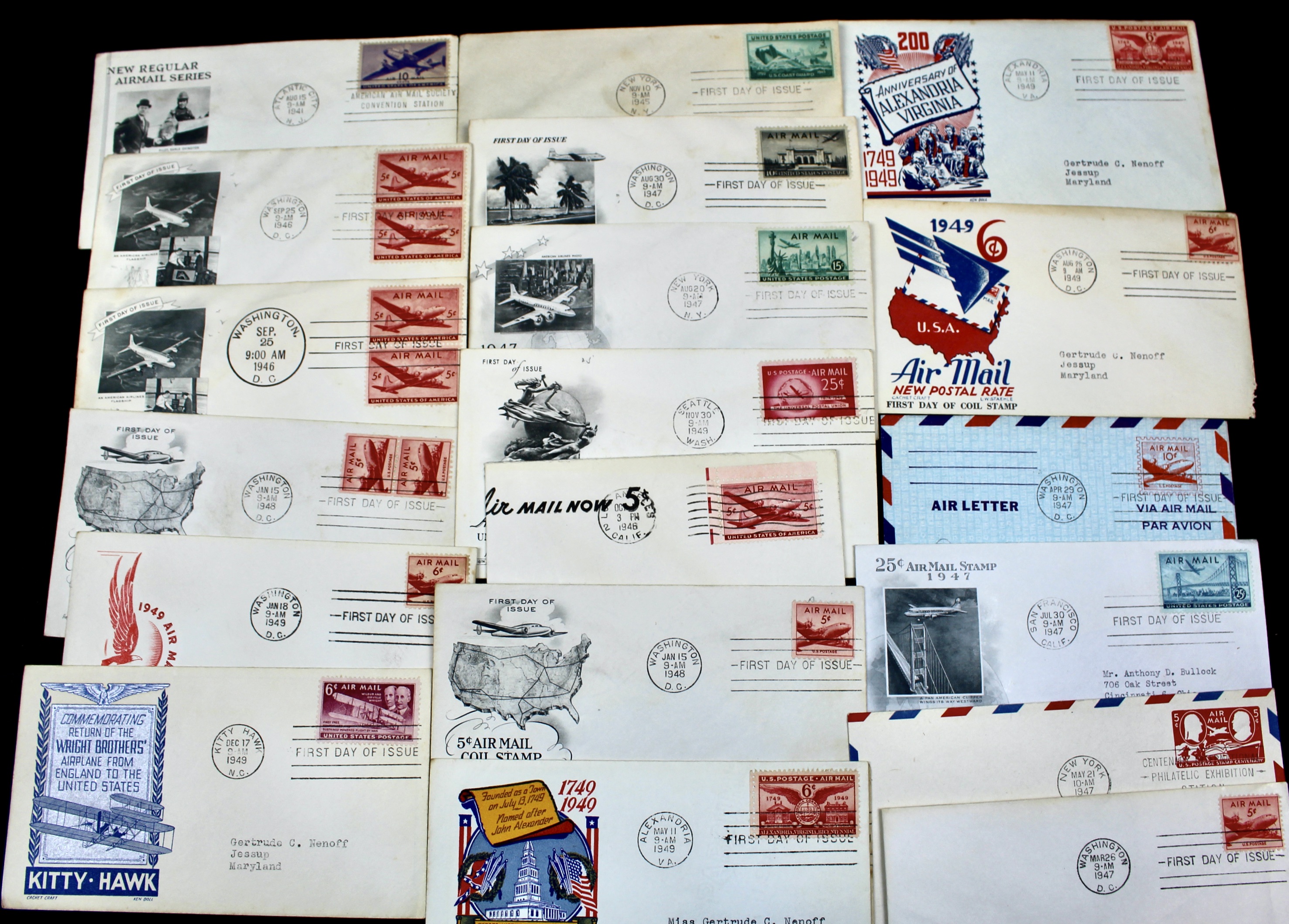 Over 270 Earlier U.S. First Day Covers, 1937 to 1949
