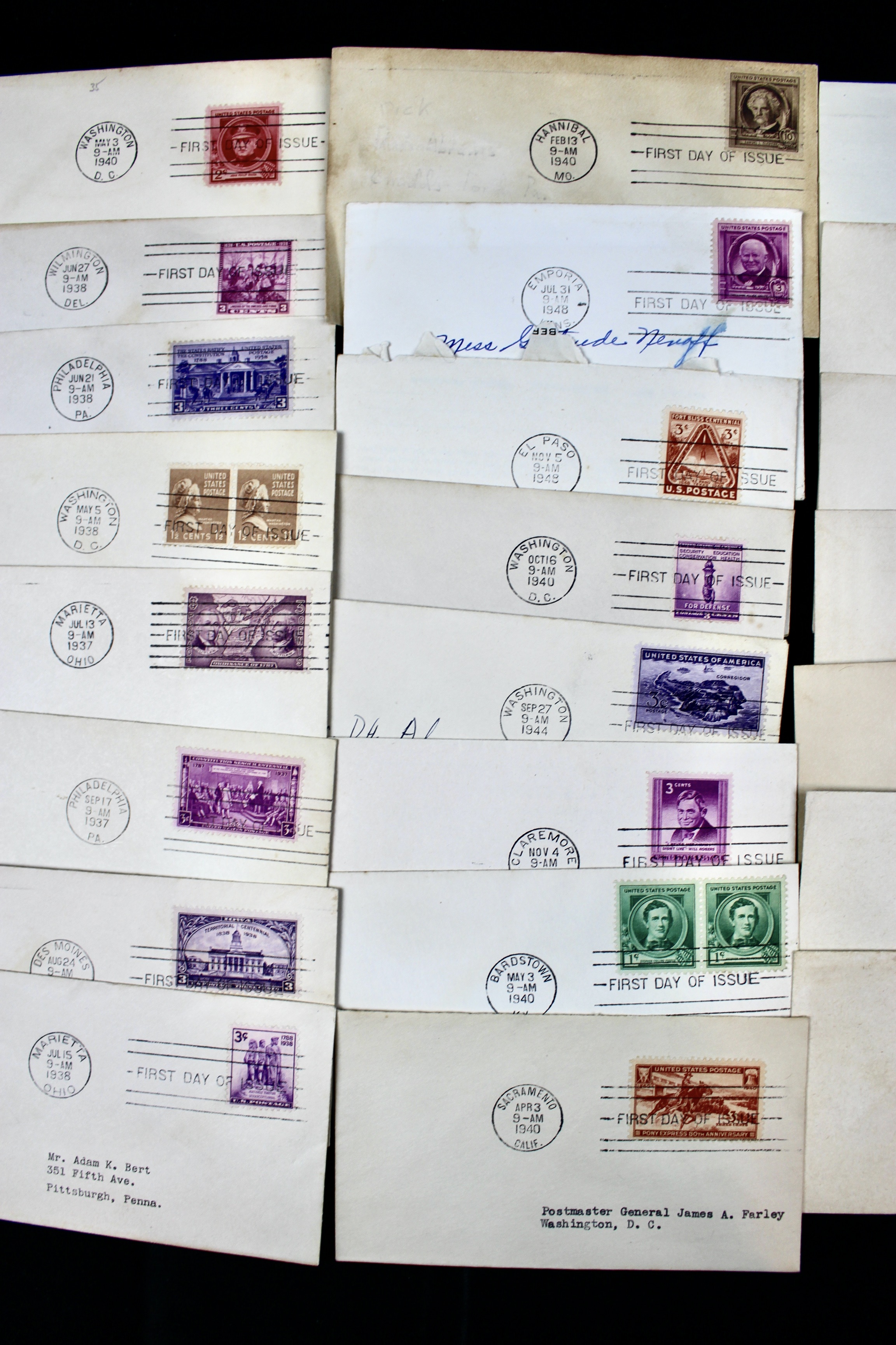Over 270 Earlier U.S. First Day Covers, 1937 to 1949