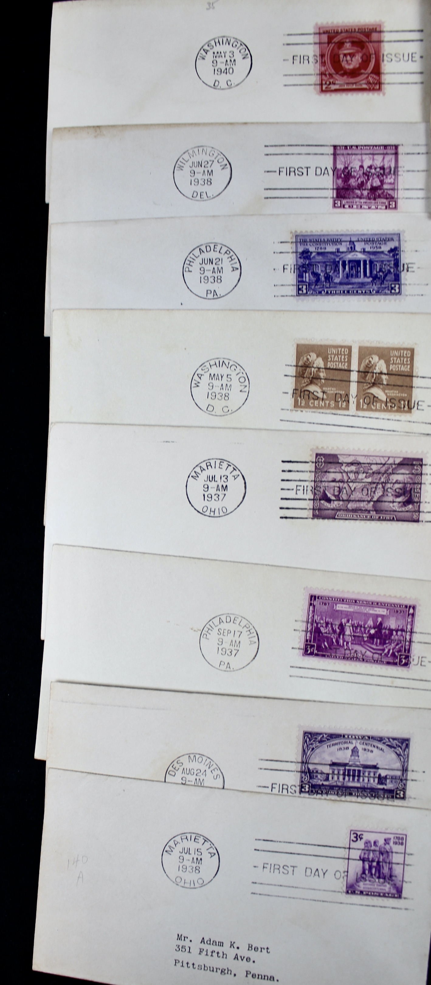 Over 270 Earlier U.S. First Day Covers, 1937 to 1949
