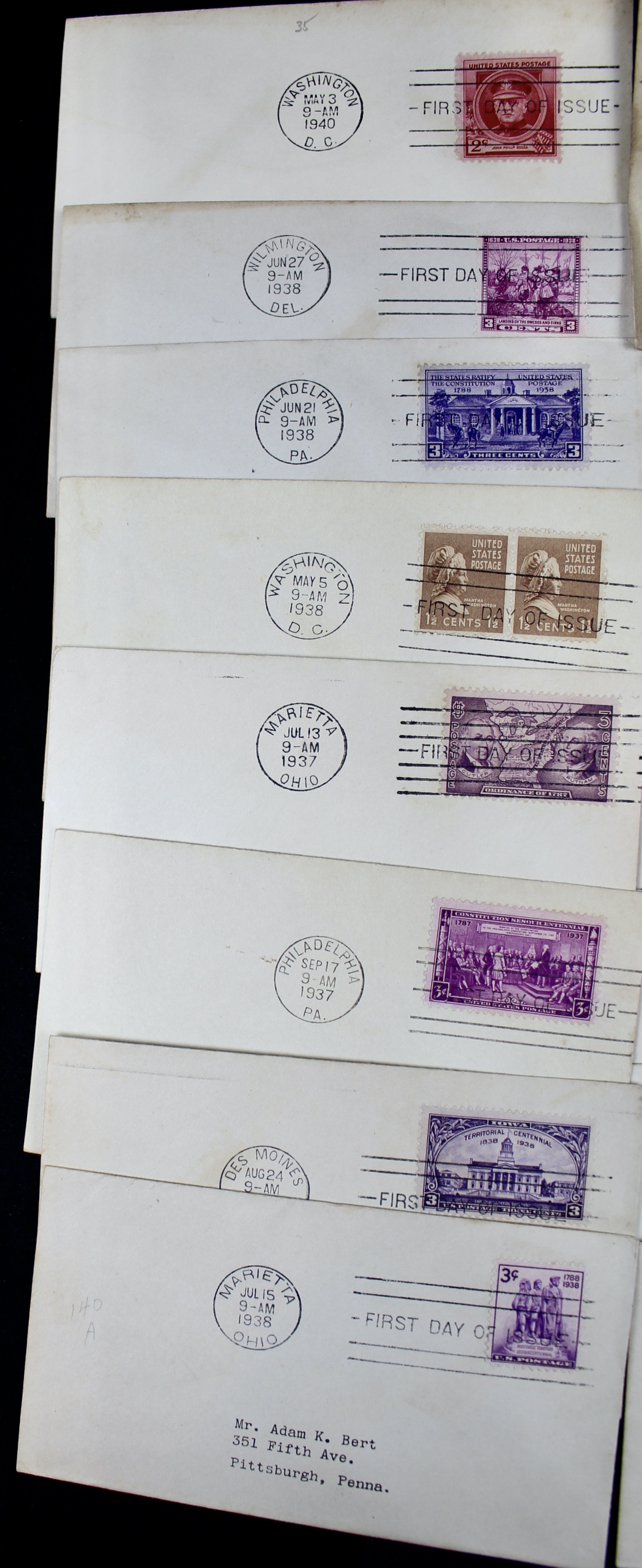 Over 270 Earlier U.S. First Day Covers, 1937 to 1949