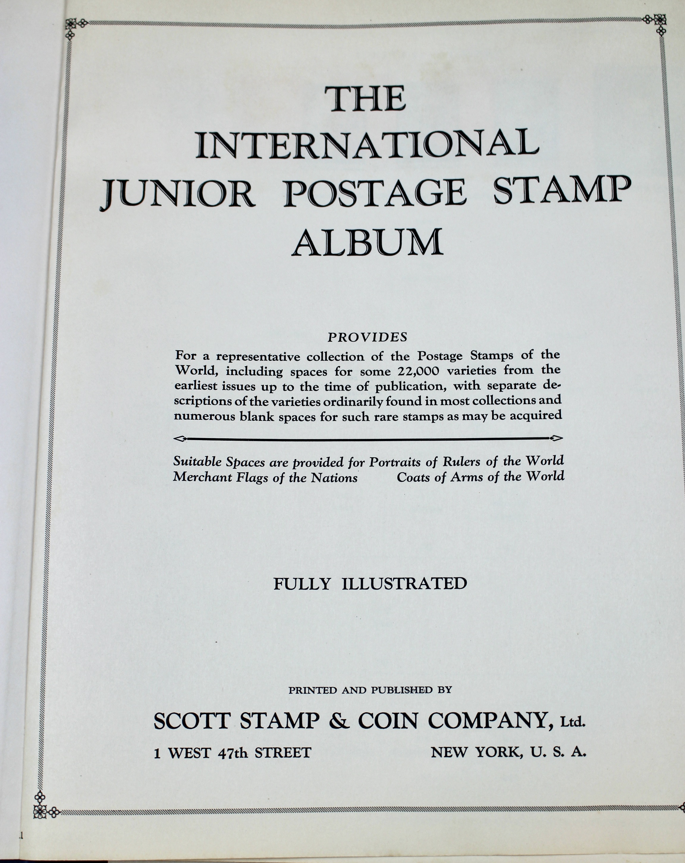 1930 International Junior Postage Stamp Album