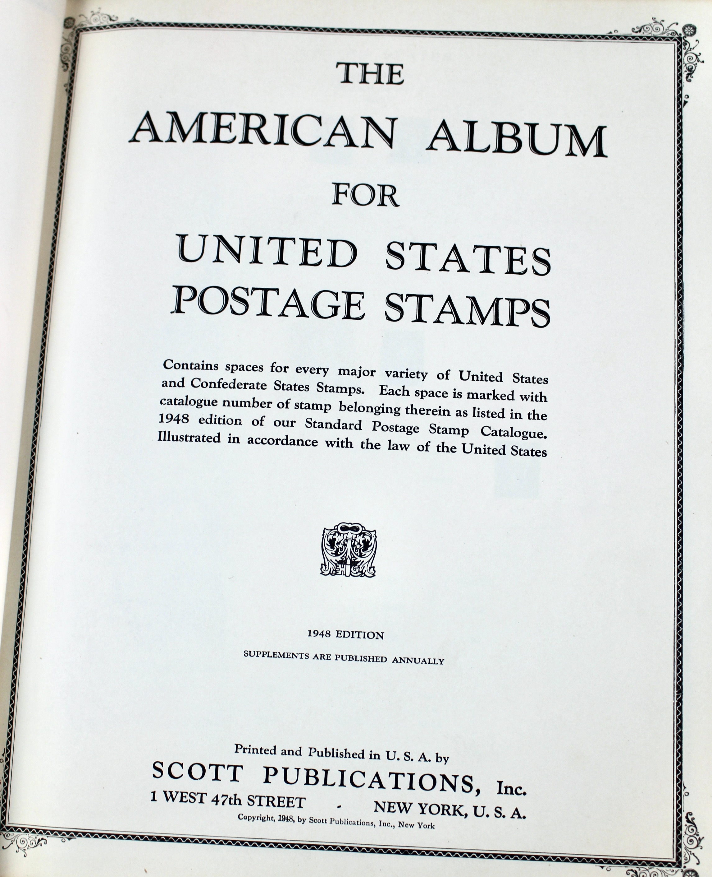 The American Album for United States Stamps, 1857 to 1960s