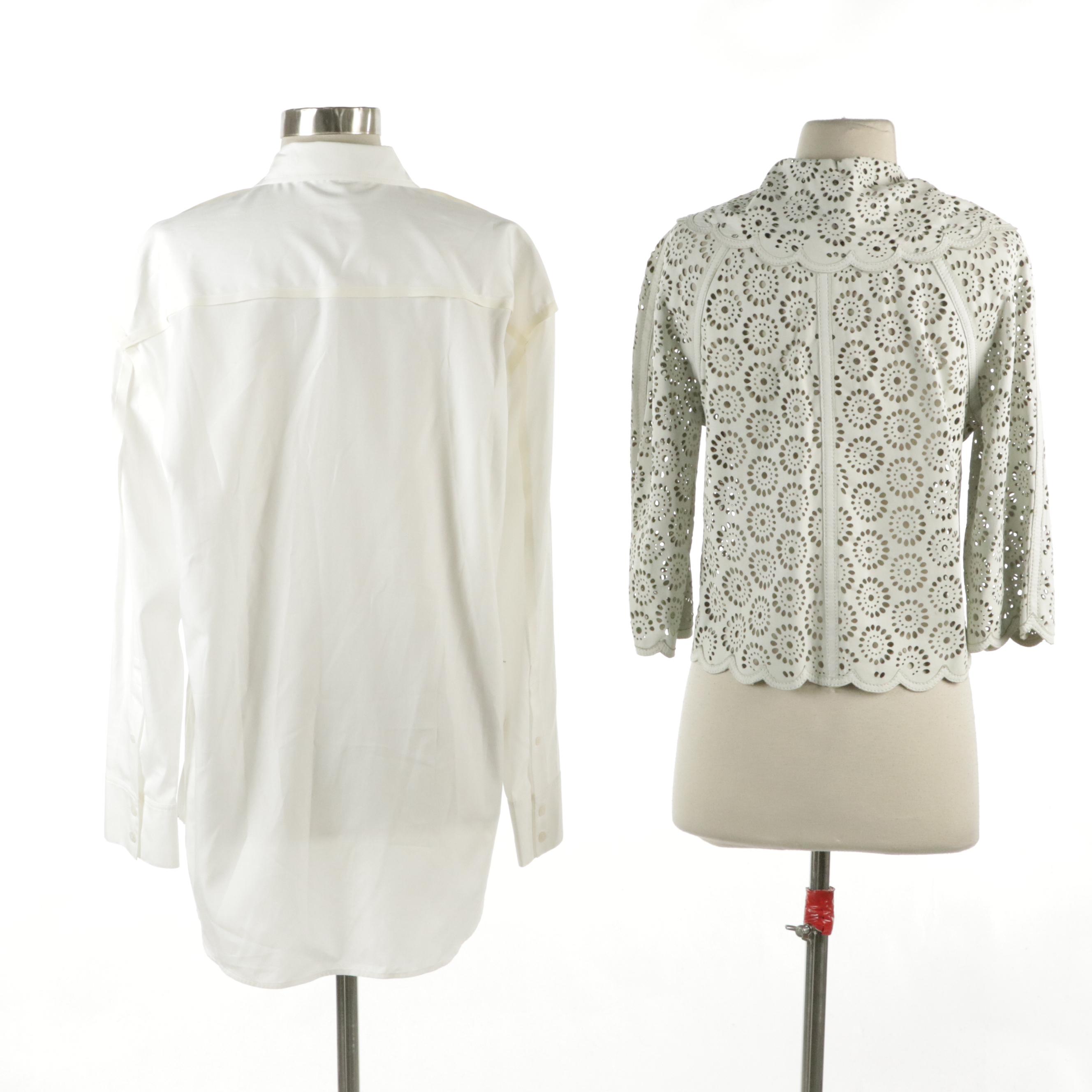 Malandrino Laser Cut Leather Jacket and Acne Studios Button-Up Shirt