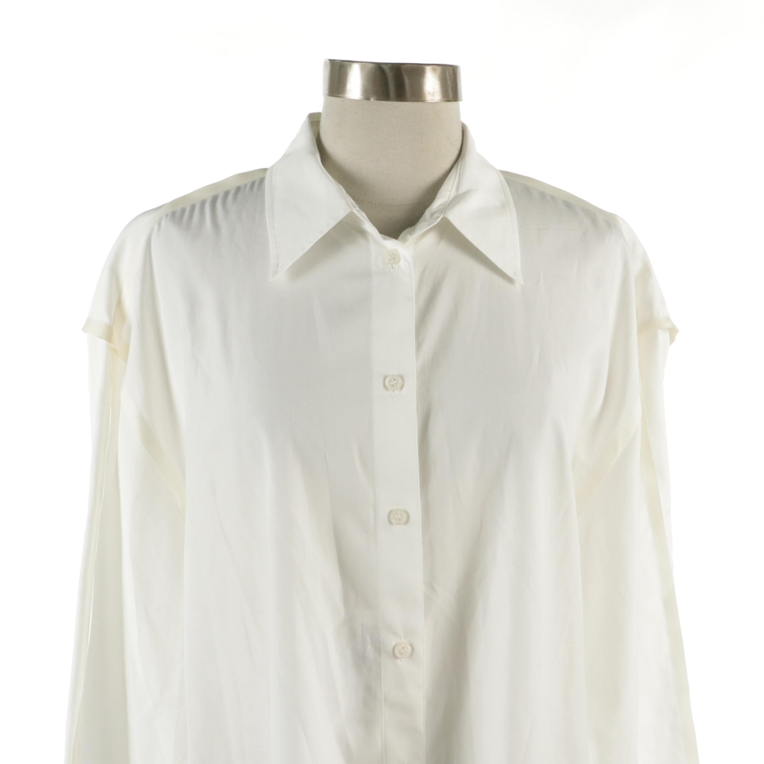 Malandrino Laser Cut Leather Jacket and Acne Studios Button-Up Shirt