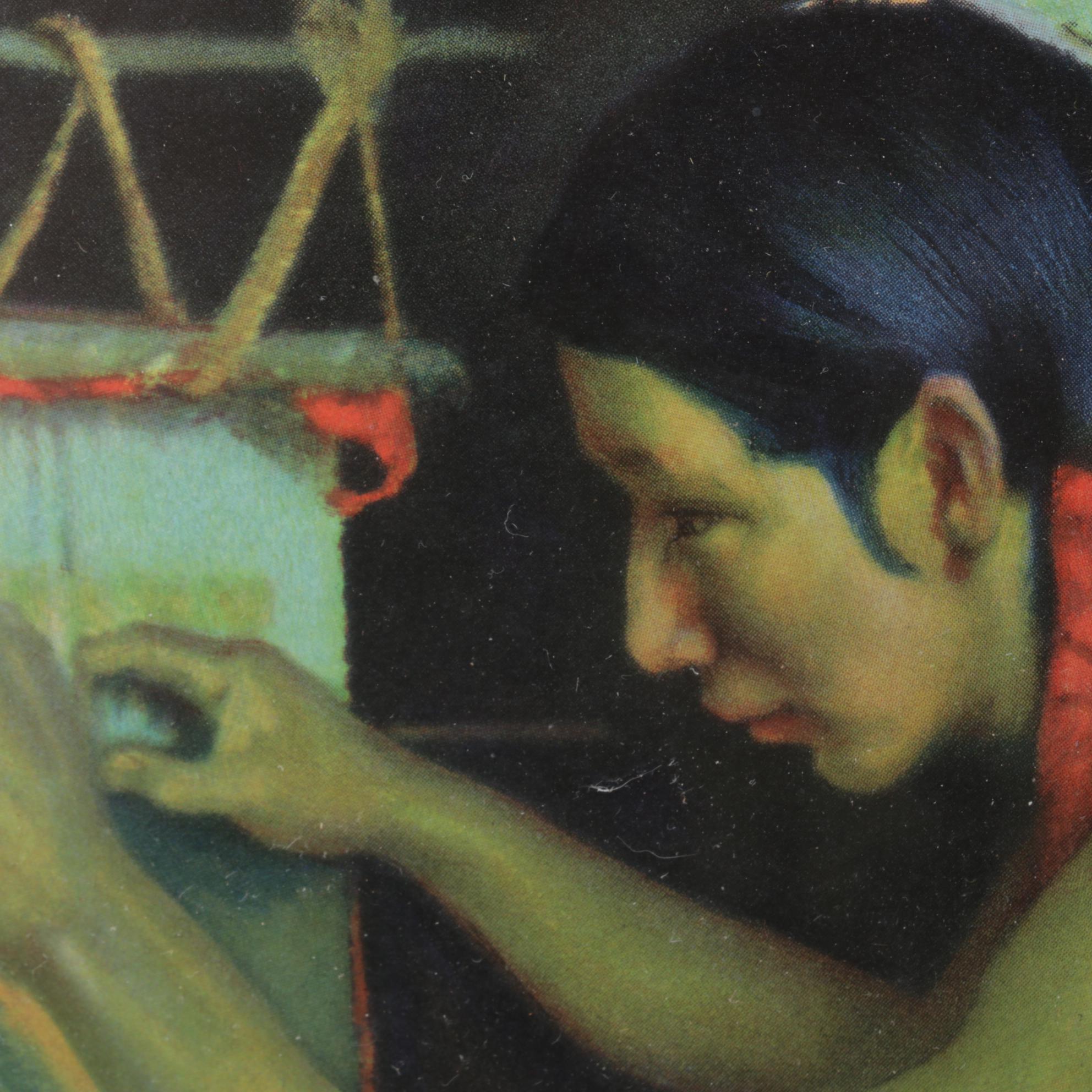 Offset Lithograph After E. I. Couse "The Weaver" for Santa Fe Railway Calendar