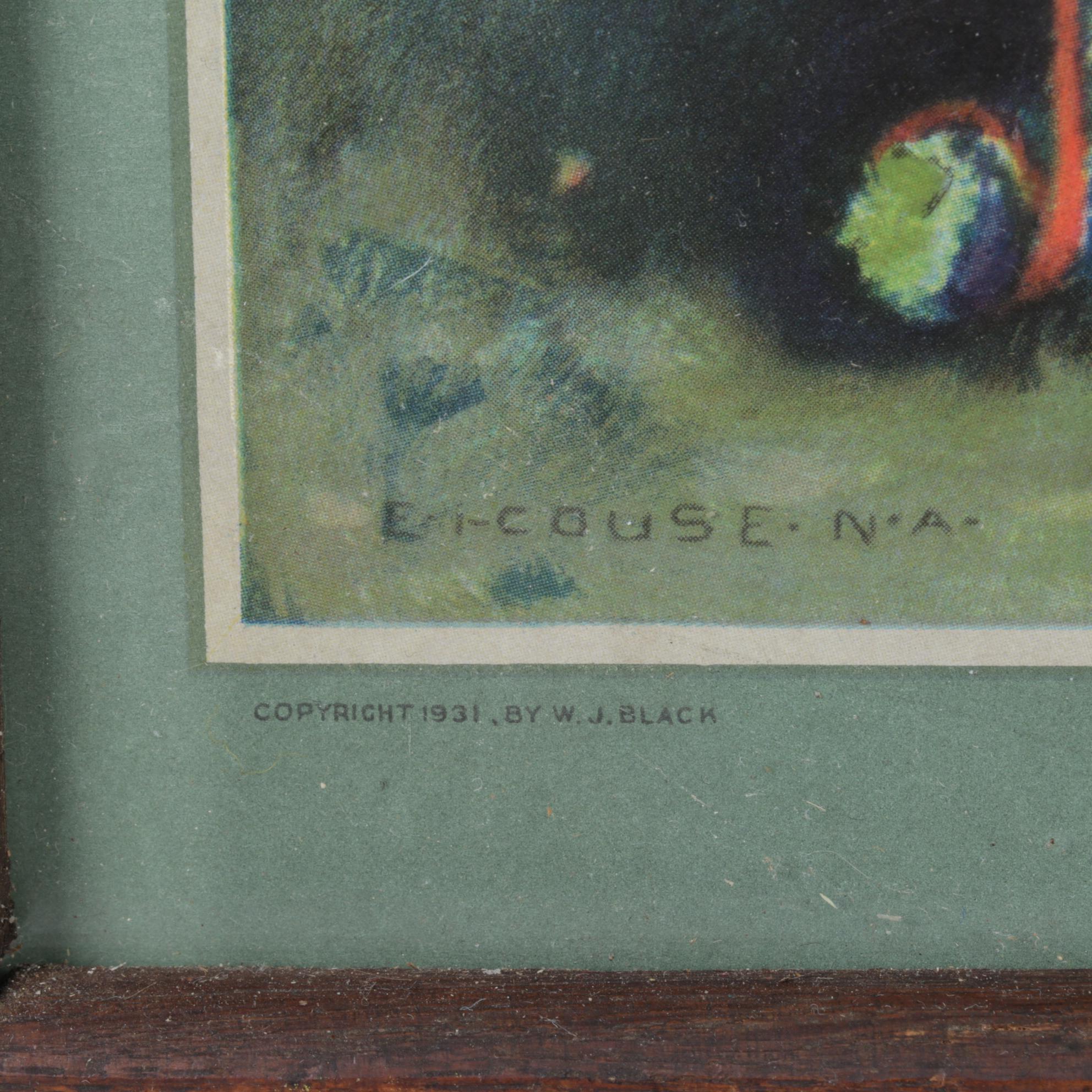 Offset Lithograph After E. I. Couse "The Weaver" for Santa Fe Railway Calendar