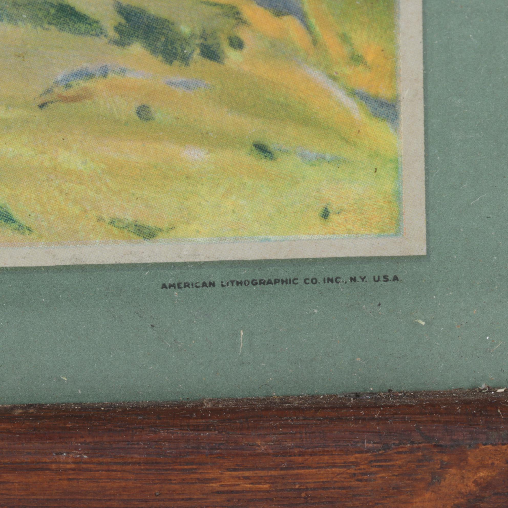 Offset Lithograph After E. I. Couse "The Weaver" for Santa Fe Railway Calendar