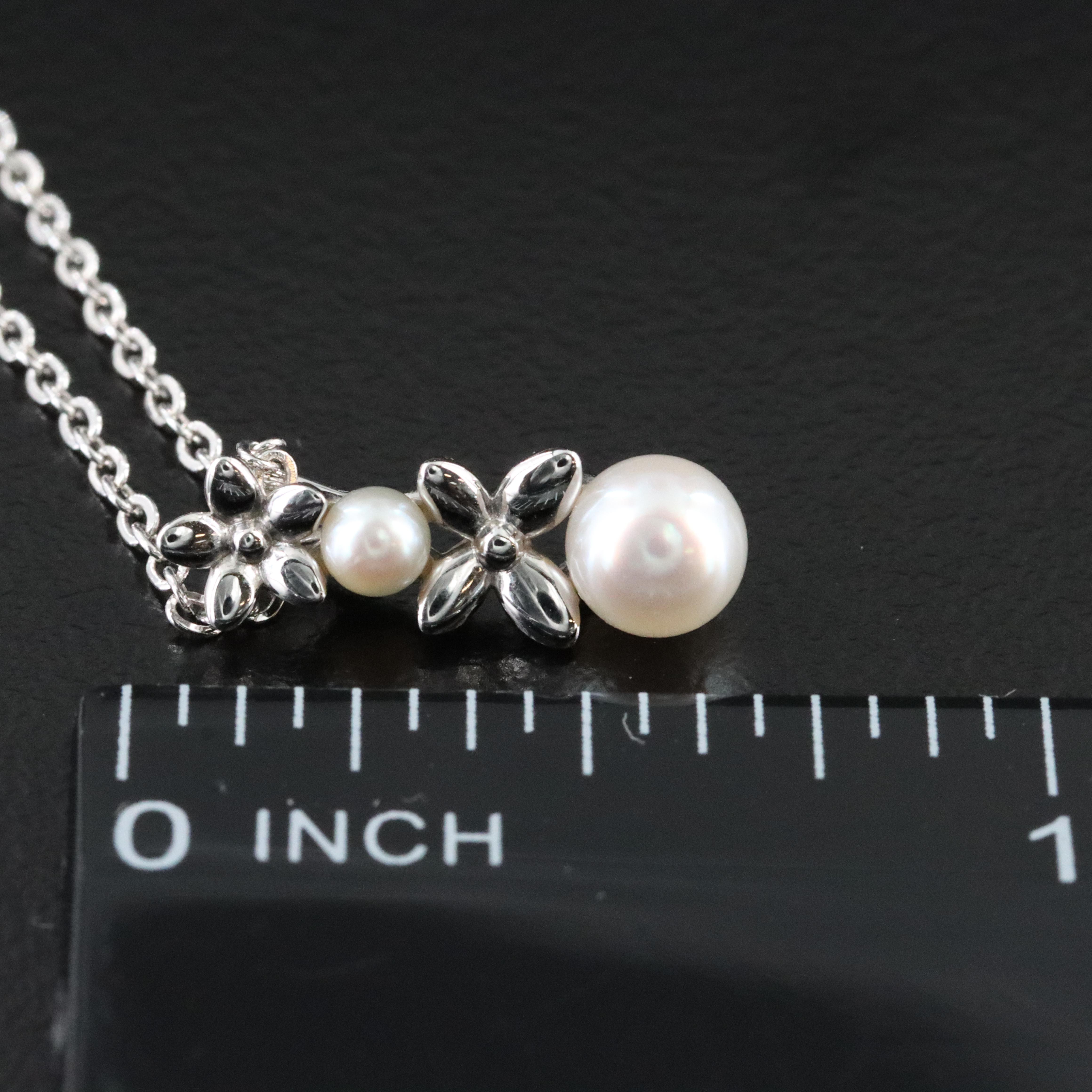 Mikimoto Sterling Pearl Floral Necklace