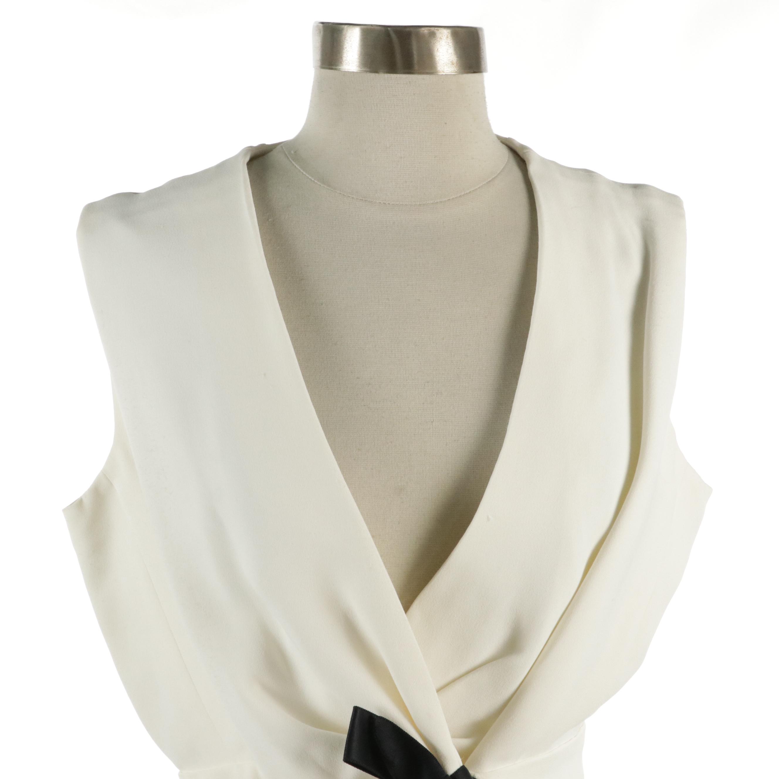 Balenciaga.Edition Textured Silk Bolero Jackets and Sleeveless Top with Bow