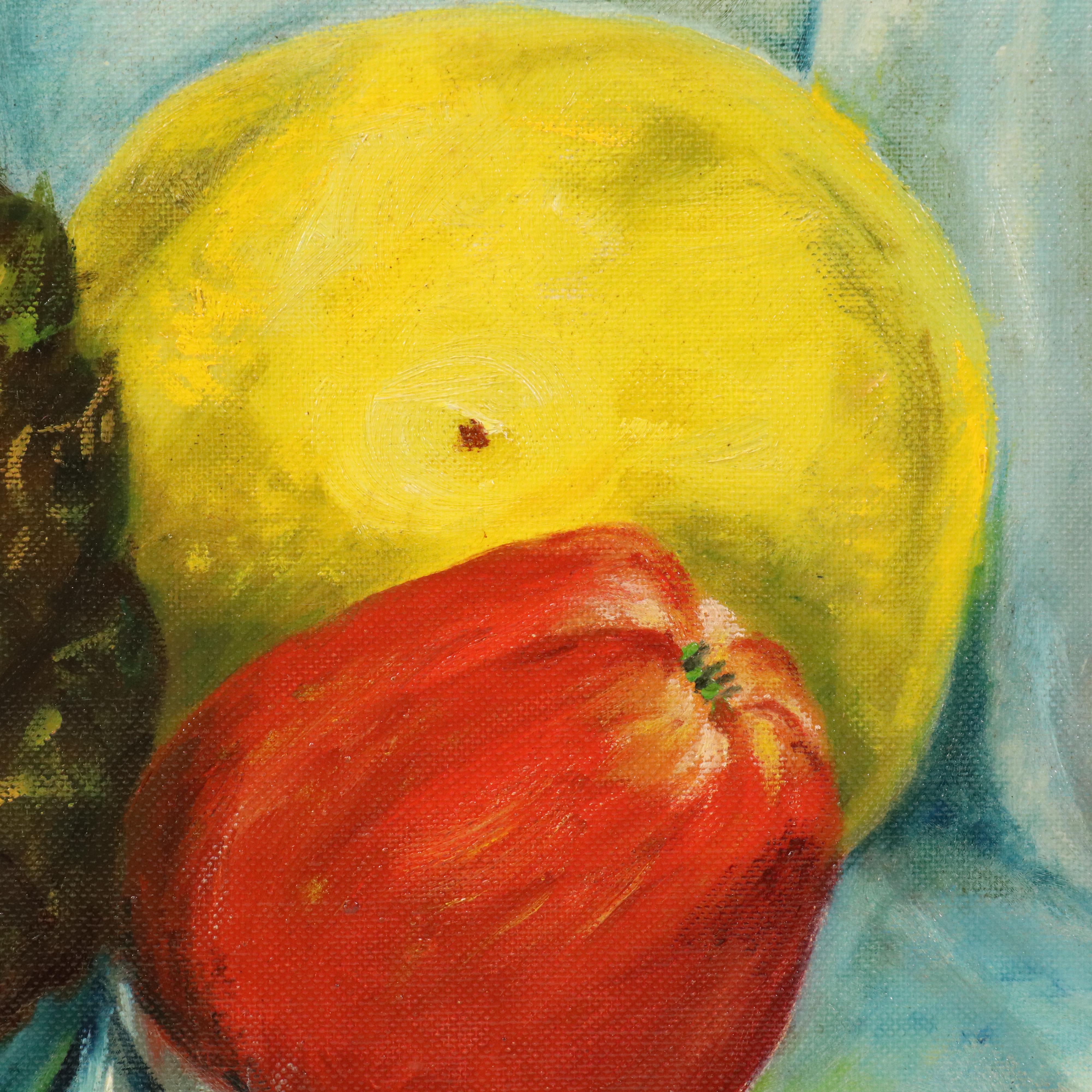 Still Life Oil Painting "Fruit," 1959