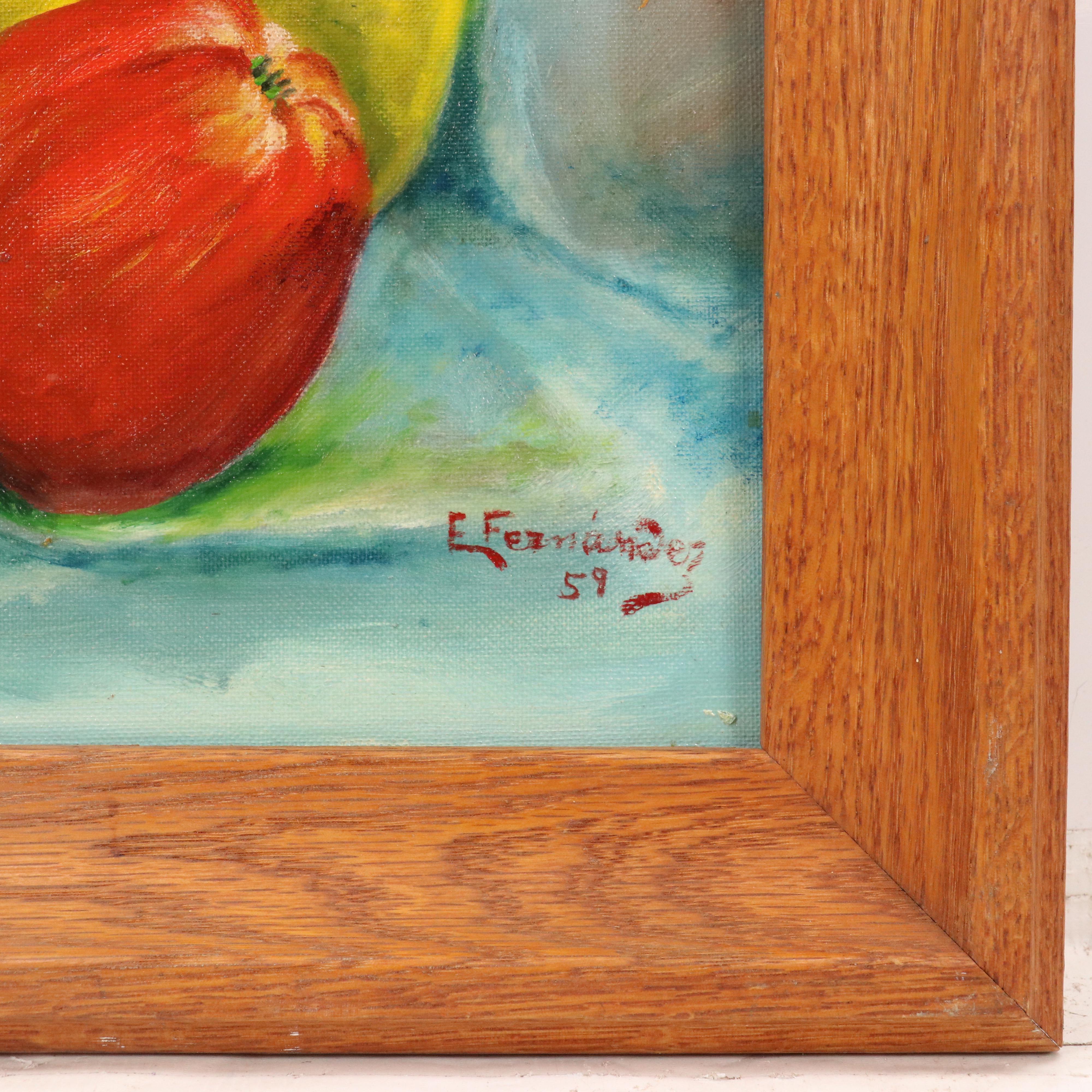 Still Life Oil Painting "Fruit," 1959