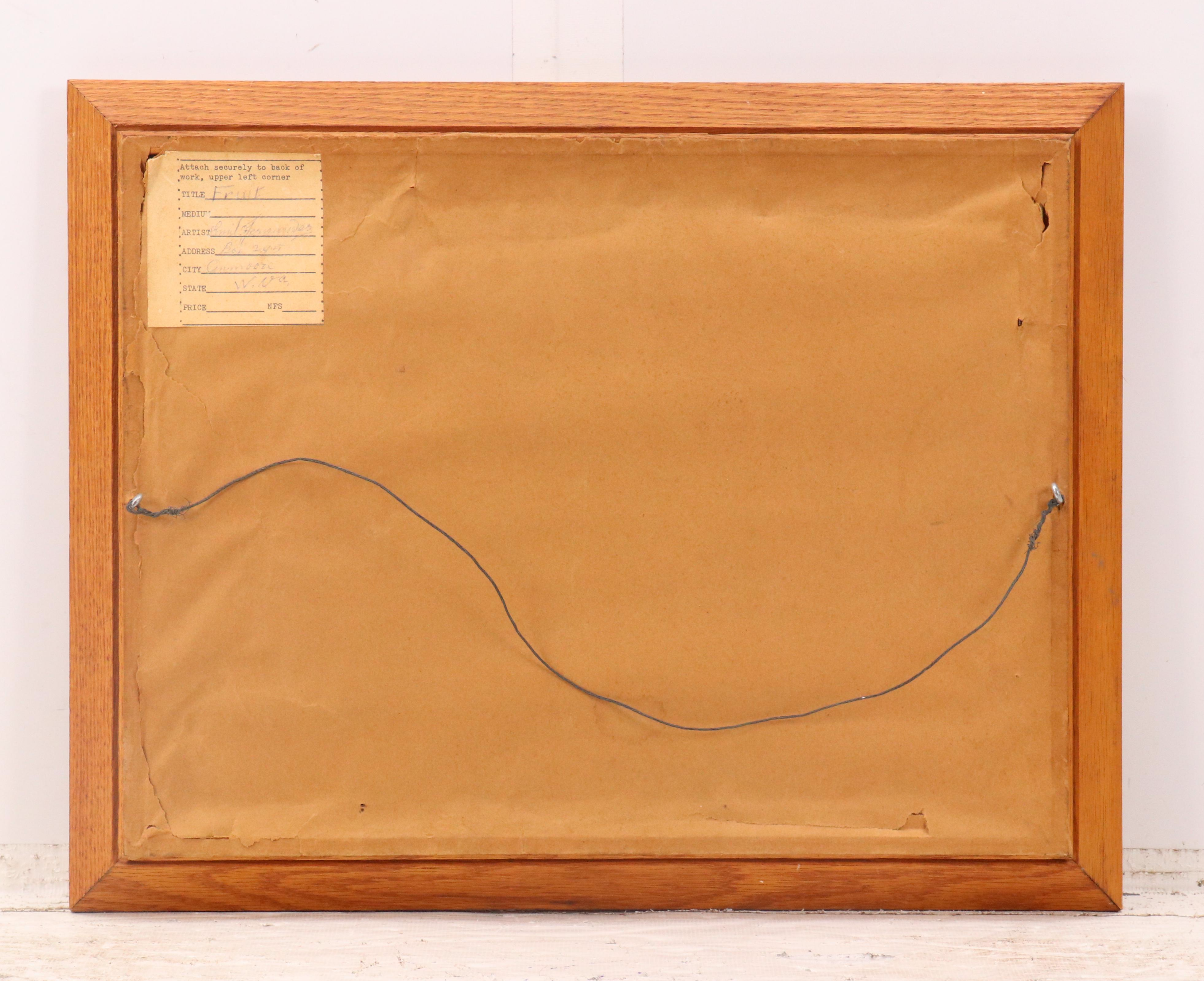 Still Life Oil Painting "Fruit," 1959