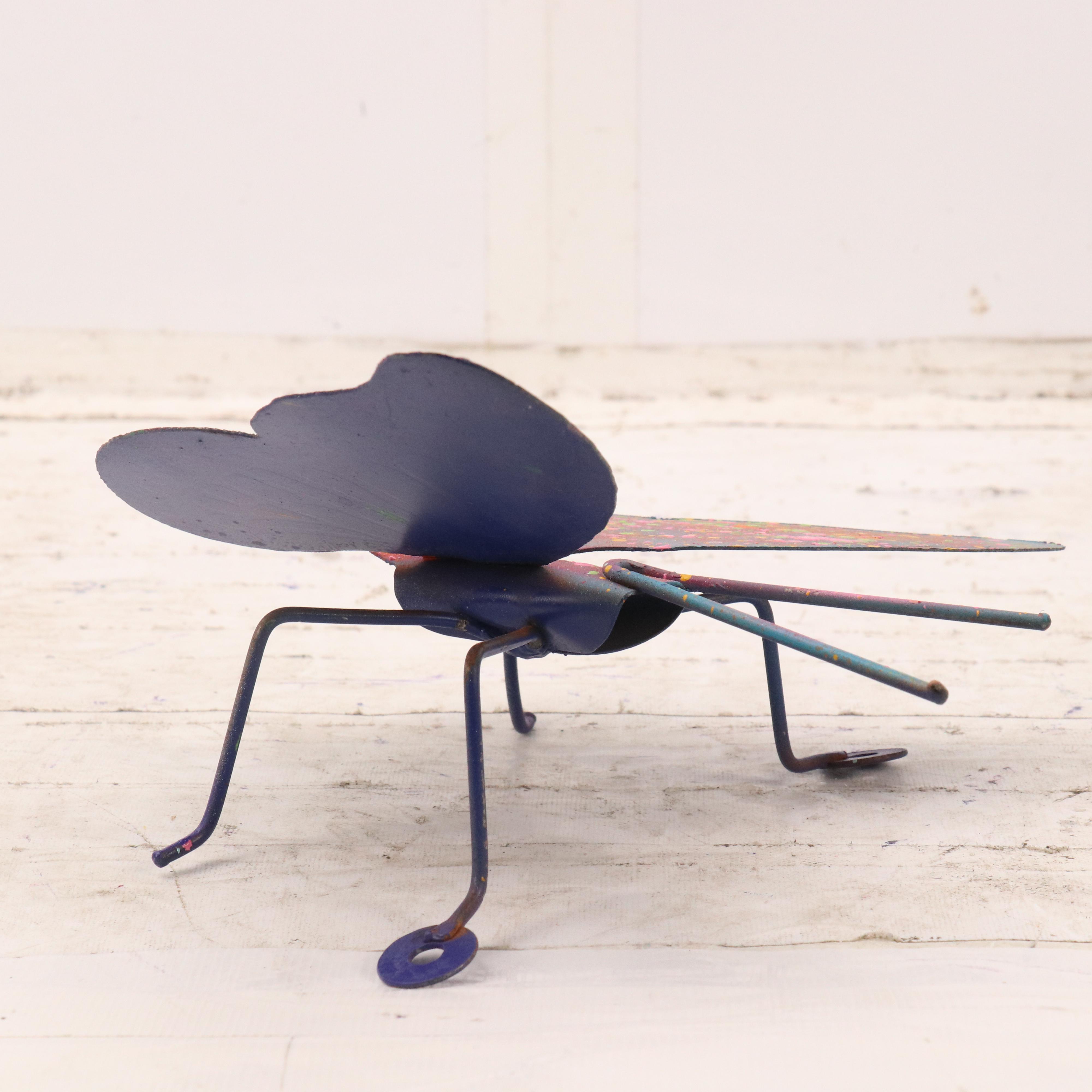 E.M. Zax Painted Metal Butterfly Sculpture, 2024