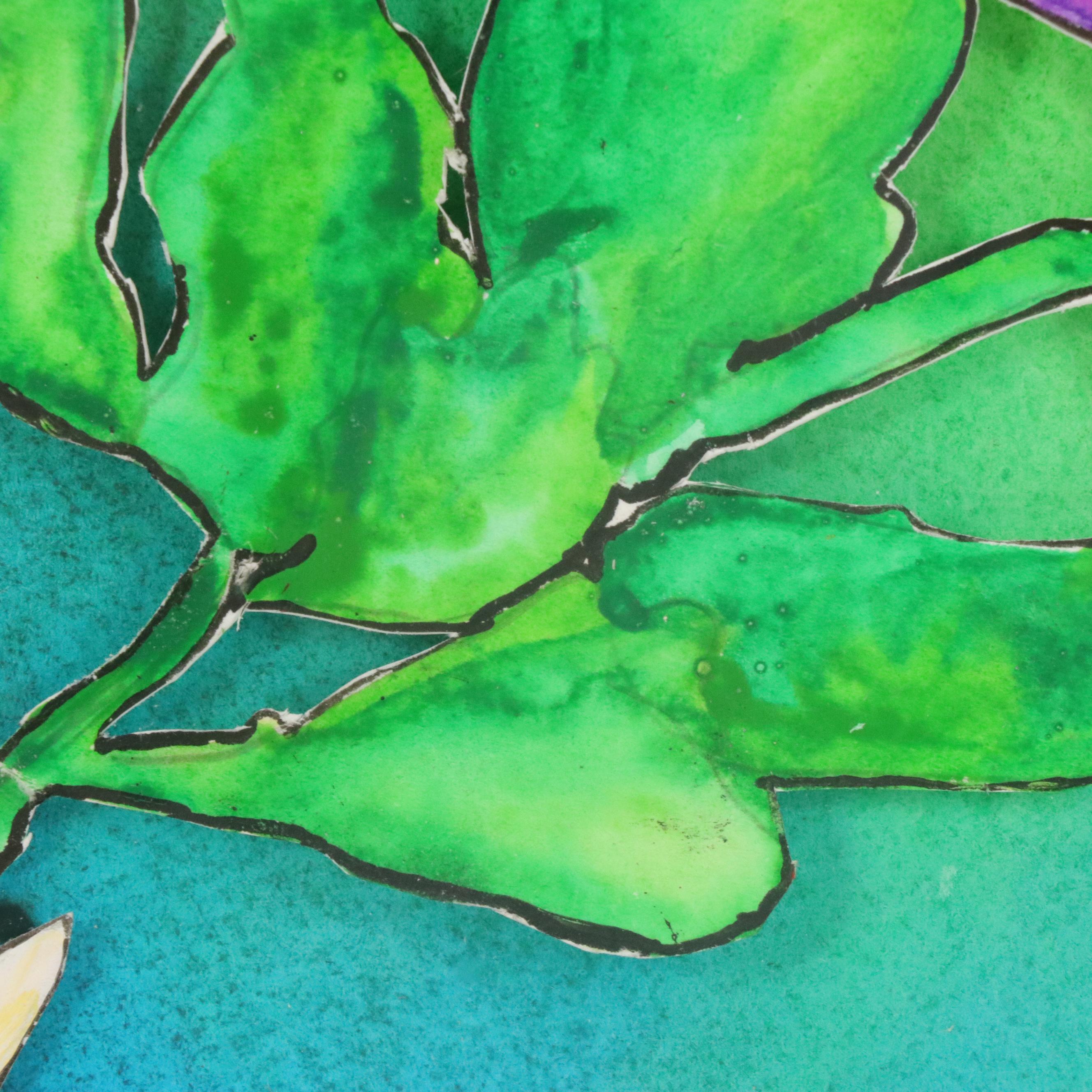 Multicolor Collaged Floral Painting, Circa 2000